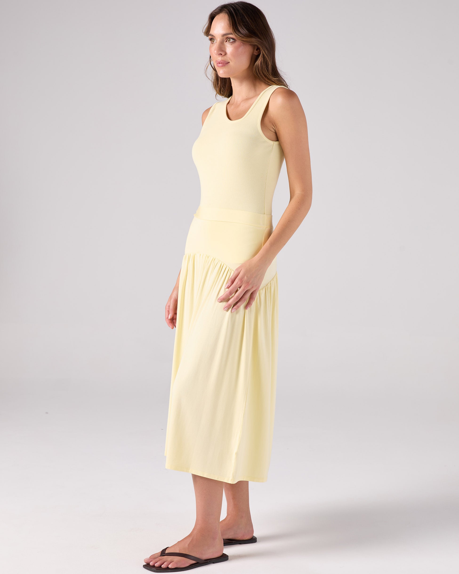Riva Rib Tank - Pastel Yellow