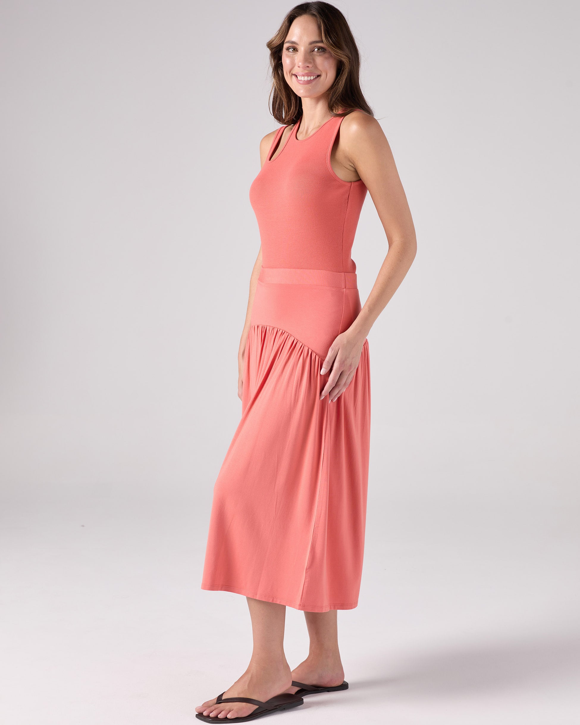 Cut Out Rib Tank - Sienna