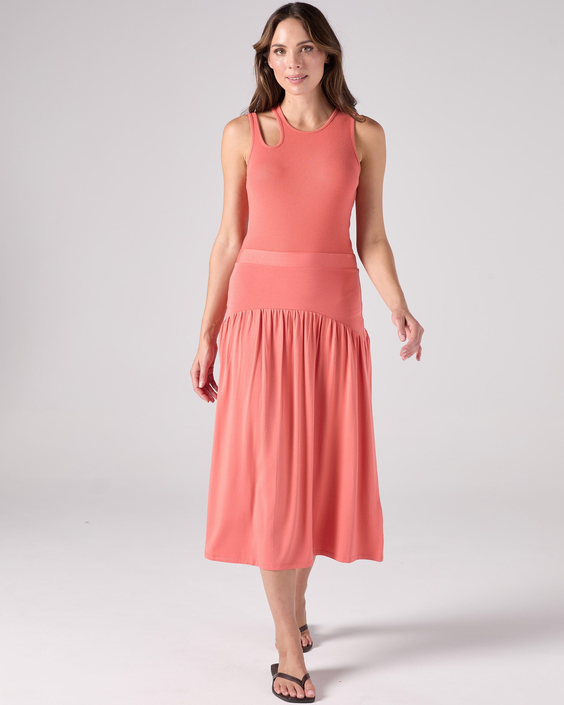 Cut Out Rib Tank - Sienna