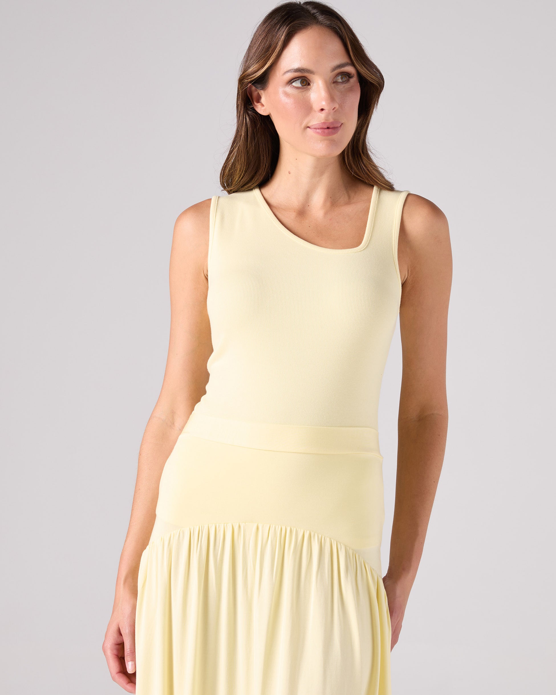 Riva Rib Tank - Pastel Yellow