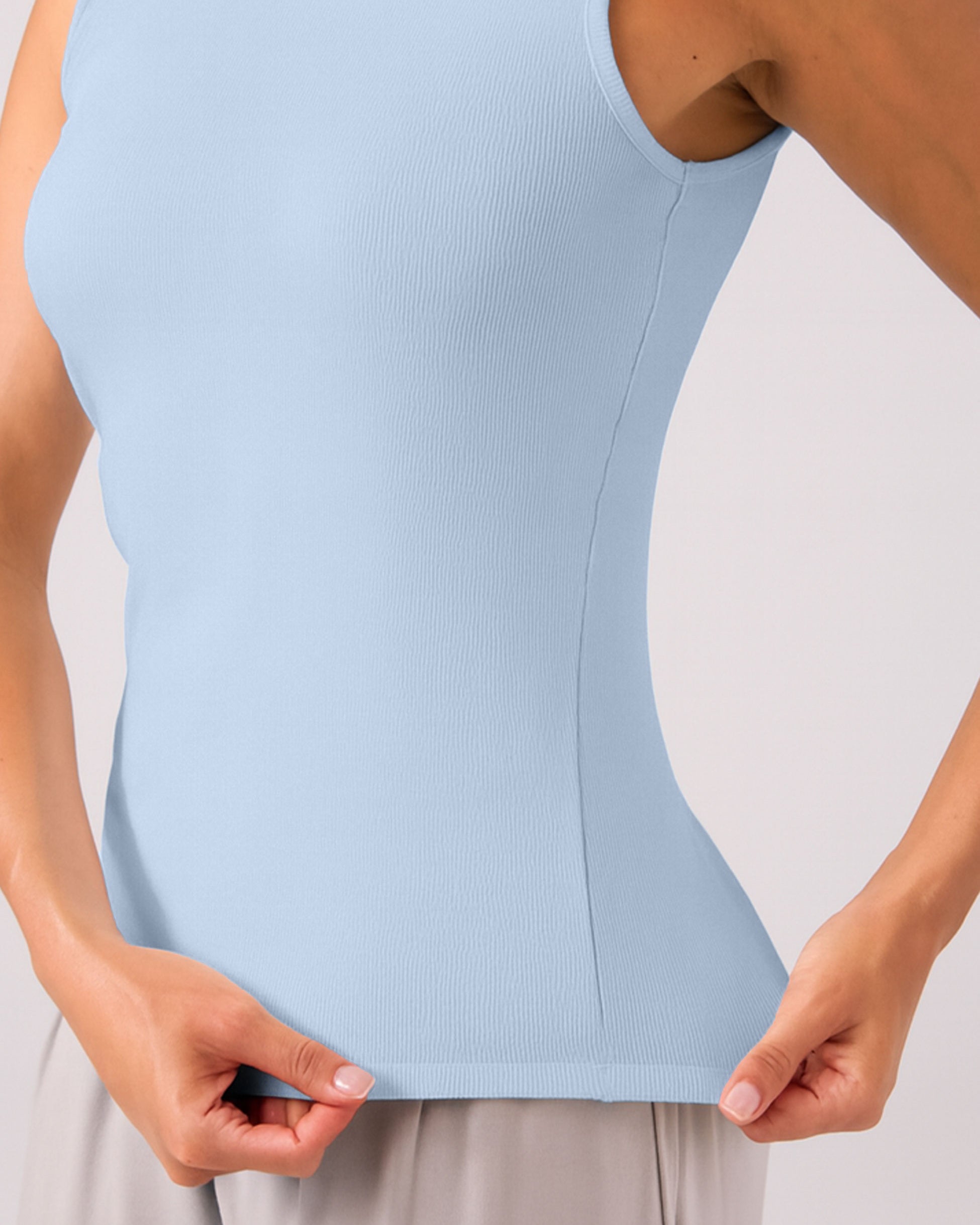 Riva Rib Tank - Cashmere Blue