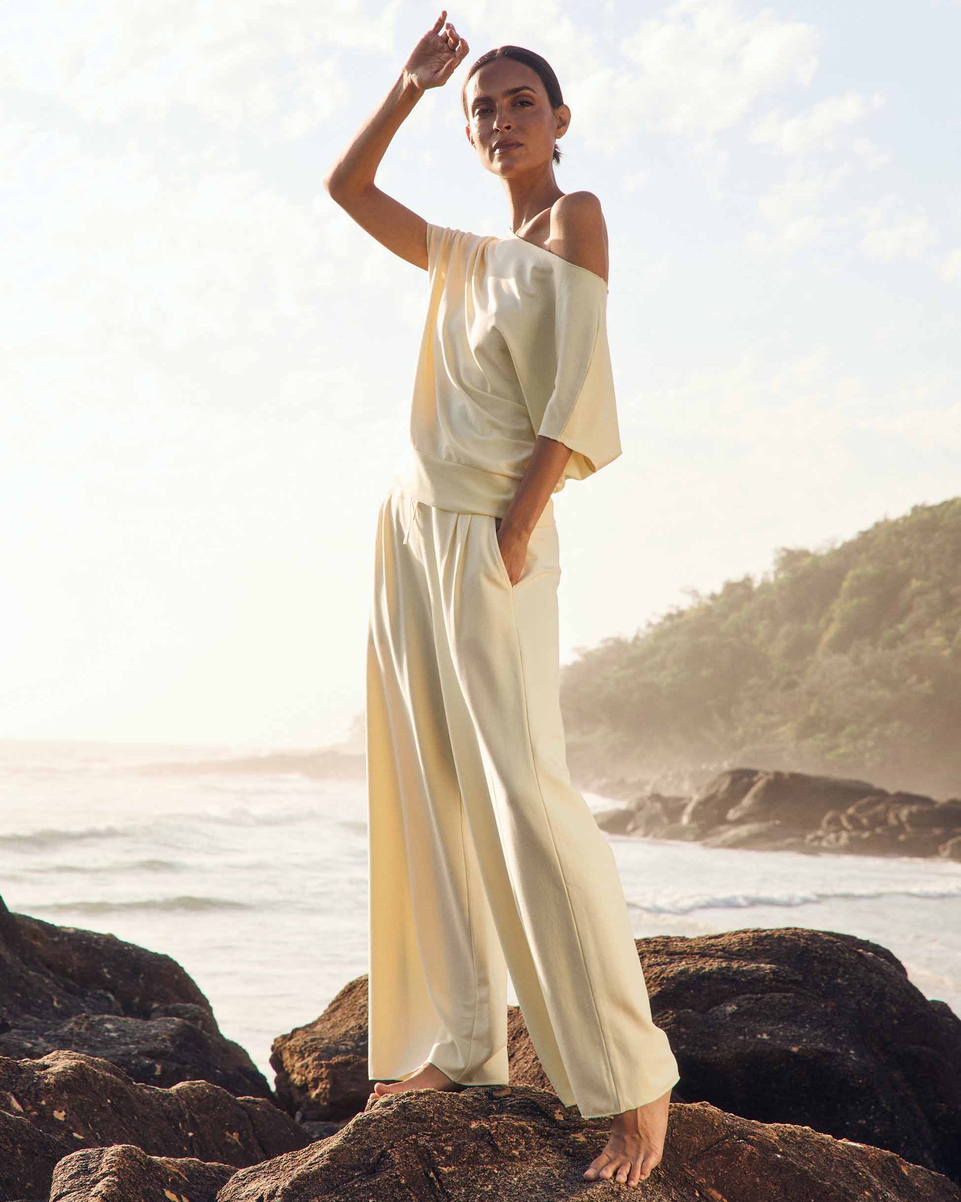 French Terry Yin Sweat Pant - Pastel Yellow