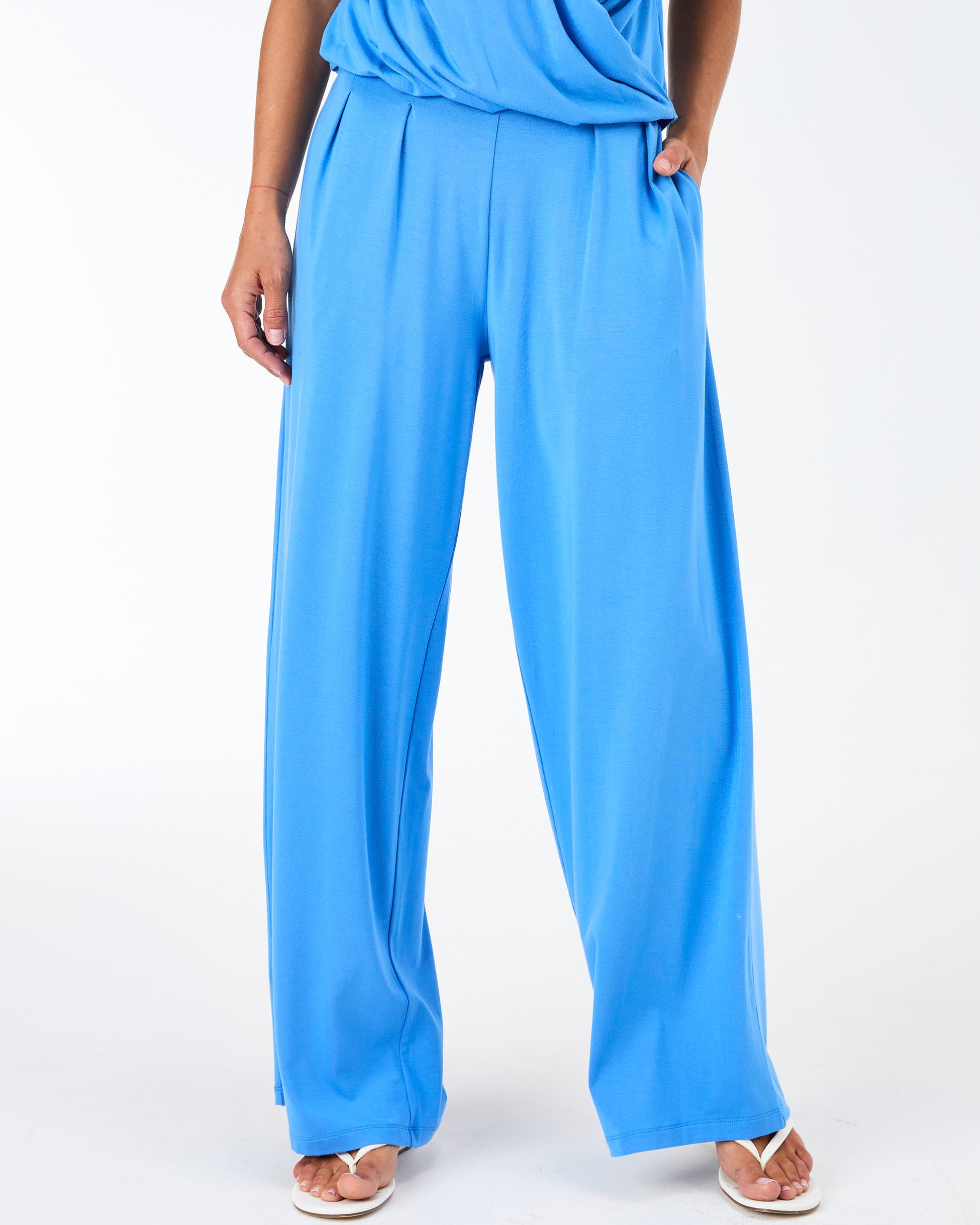 Emery Wide Leg Pants - Cobalt