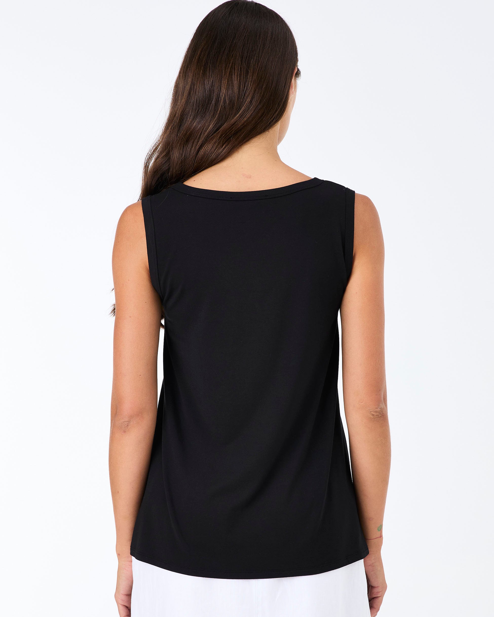 V Neck Swing Top - Black