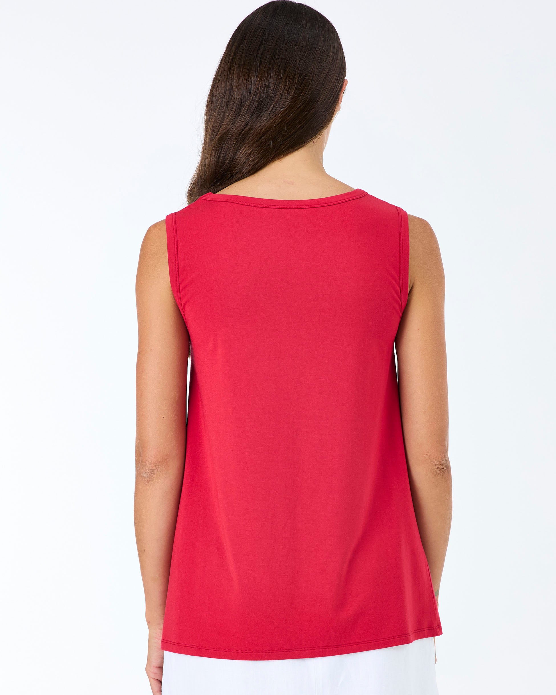 V Neck Swing Top - Cherry