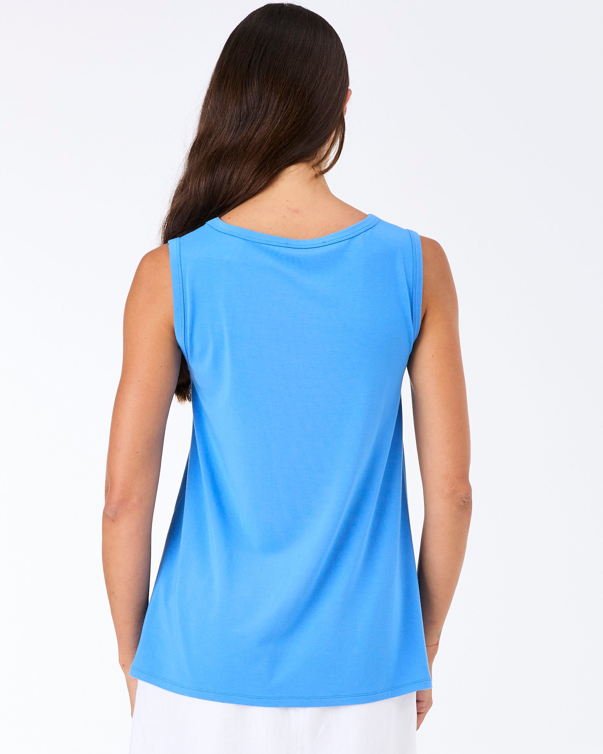 V Neck Swing Top - Cobalt Blue