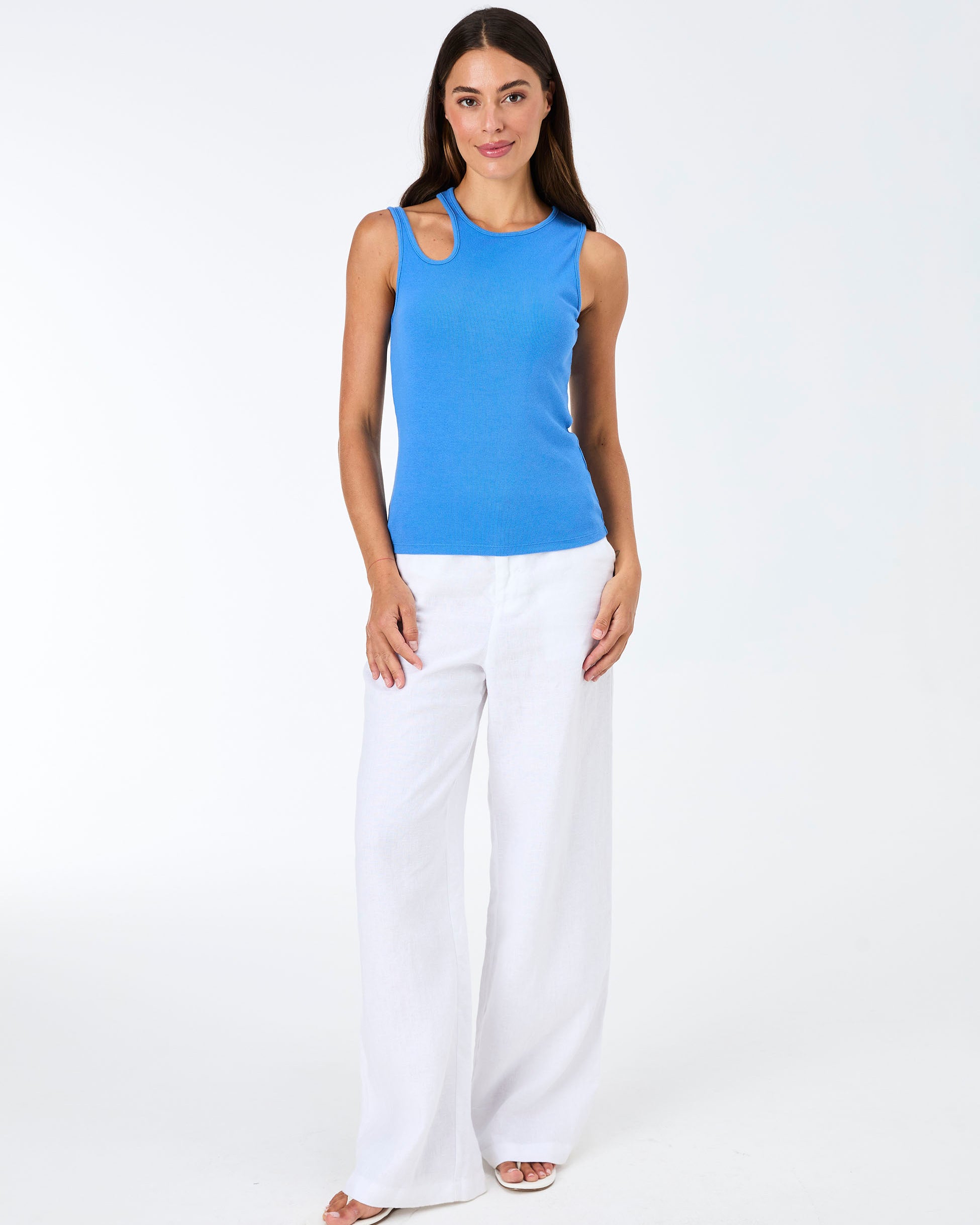 Cut Out Rib Tank - Cobalt