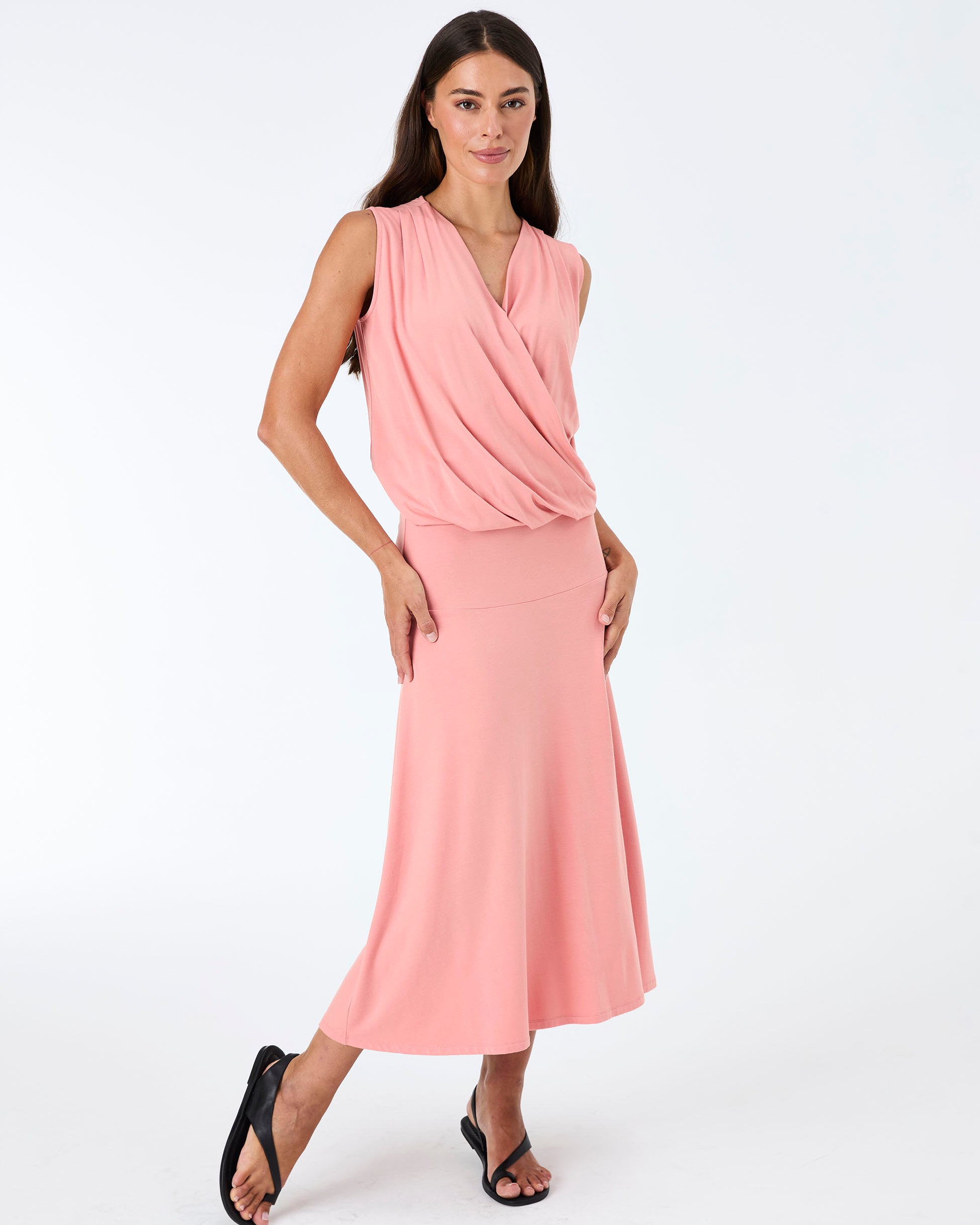 Athena Drape Top - Apricot