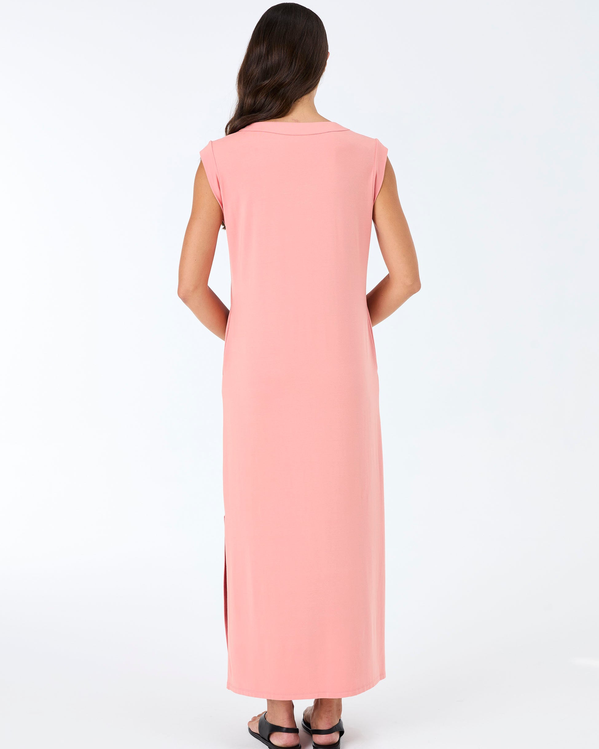 Everly V Neck Maxi Dress - Apricot