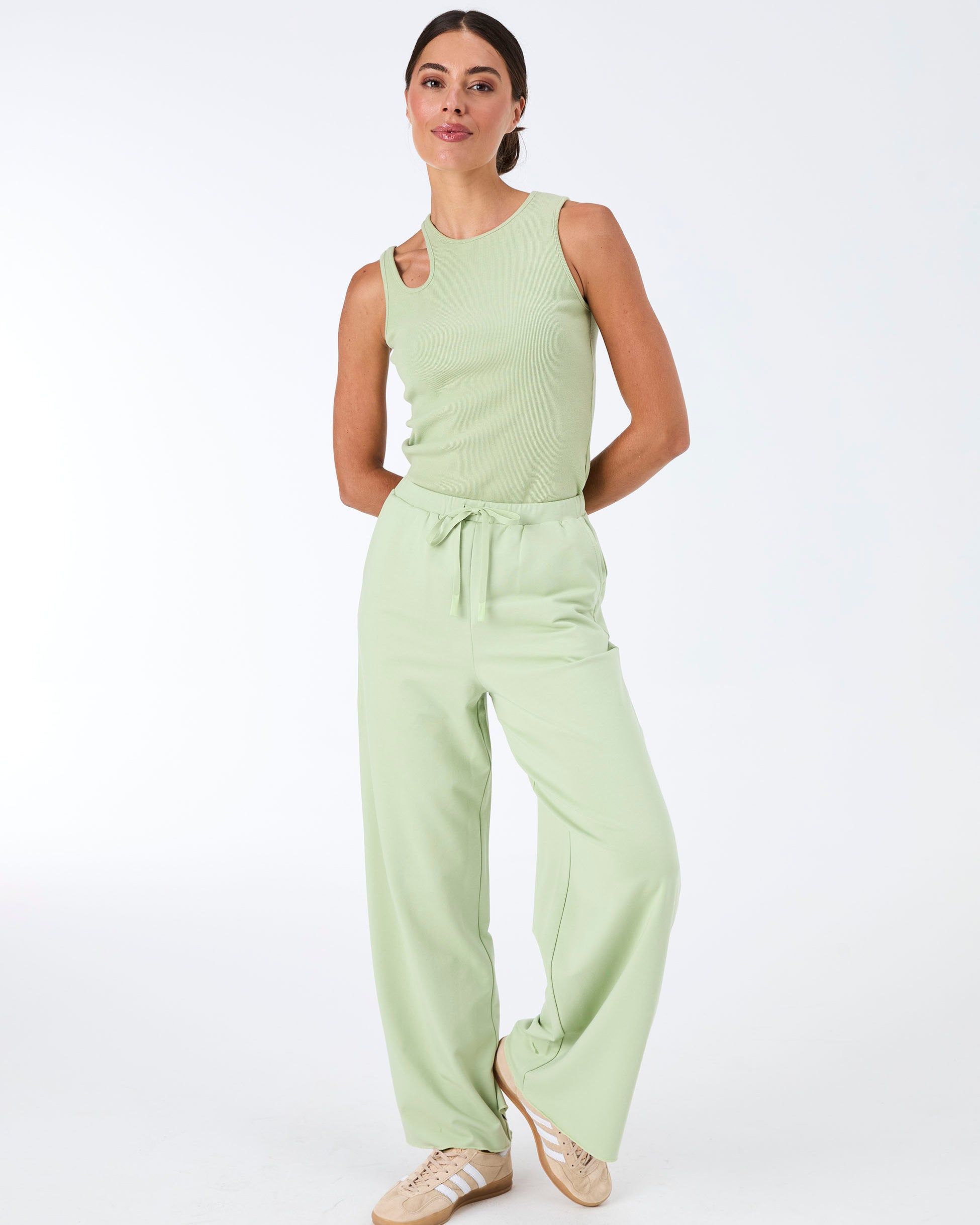 Cut Out Rib Tank - Matcha