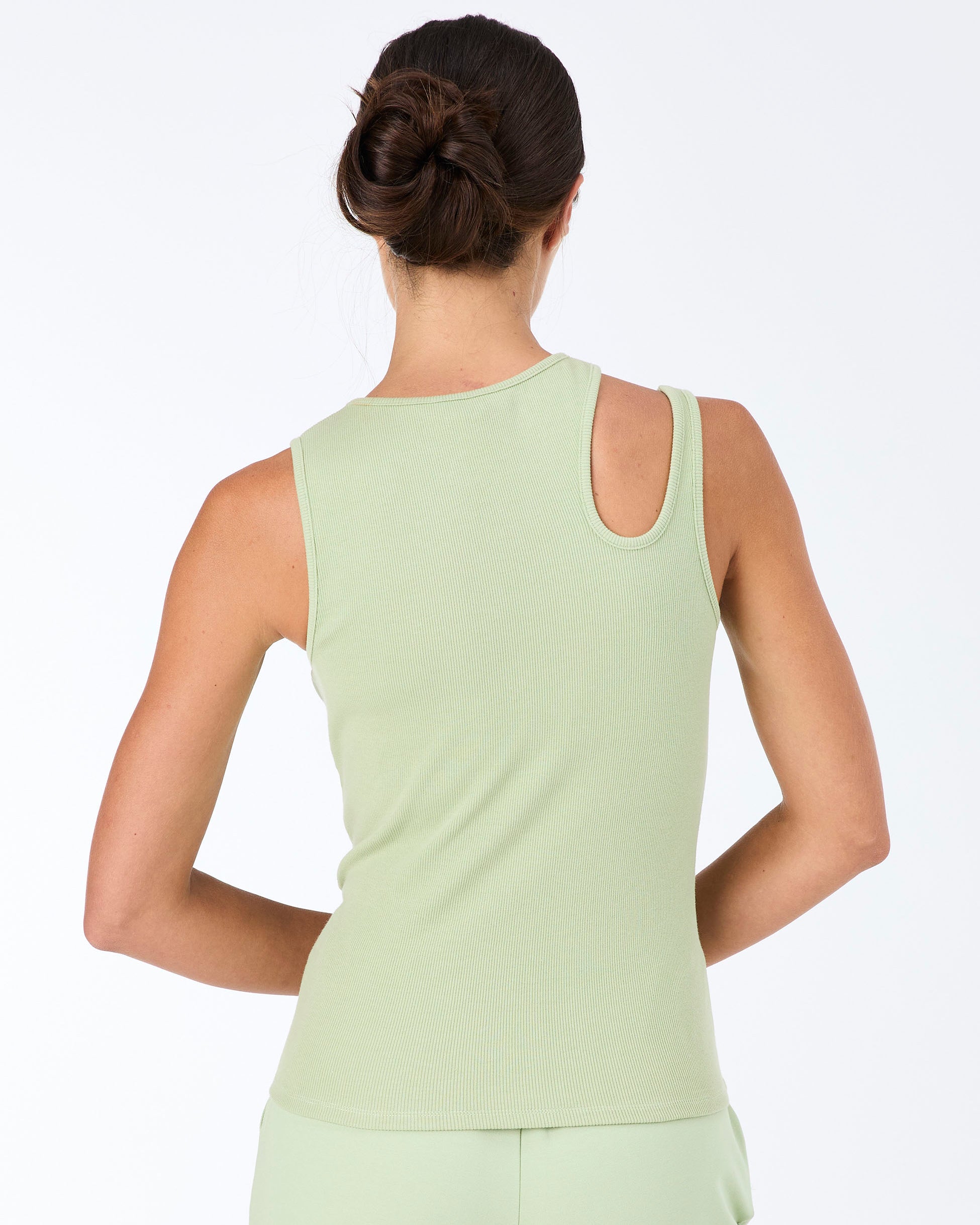 Cut Out Rib Tank - Matcha