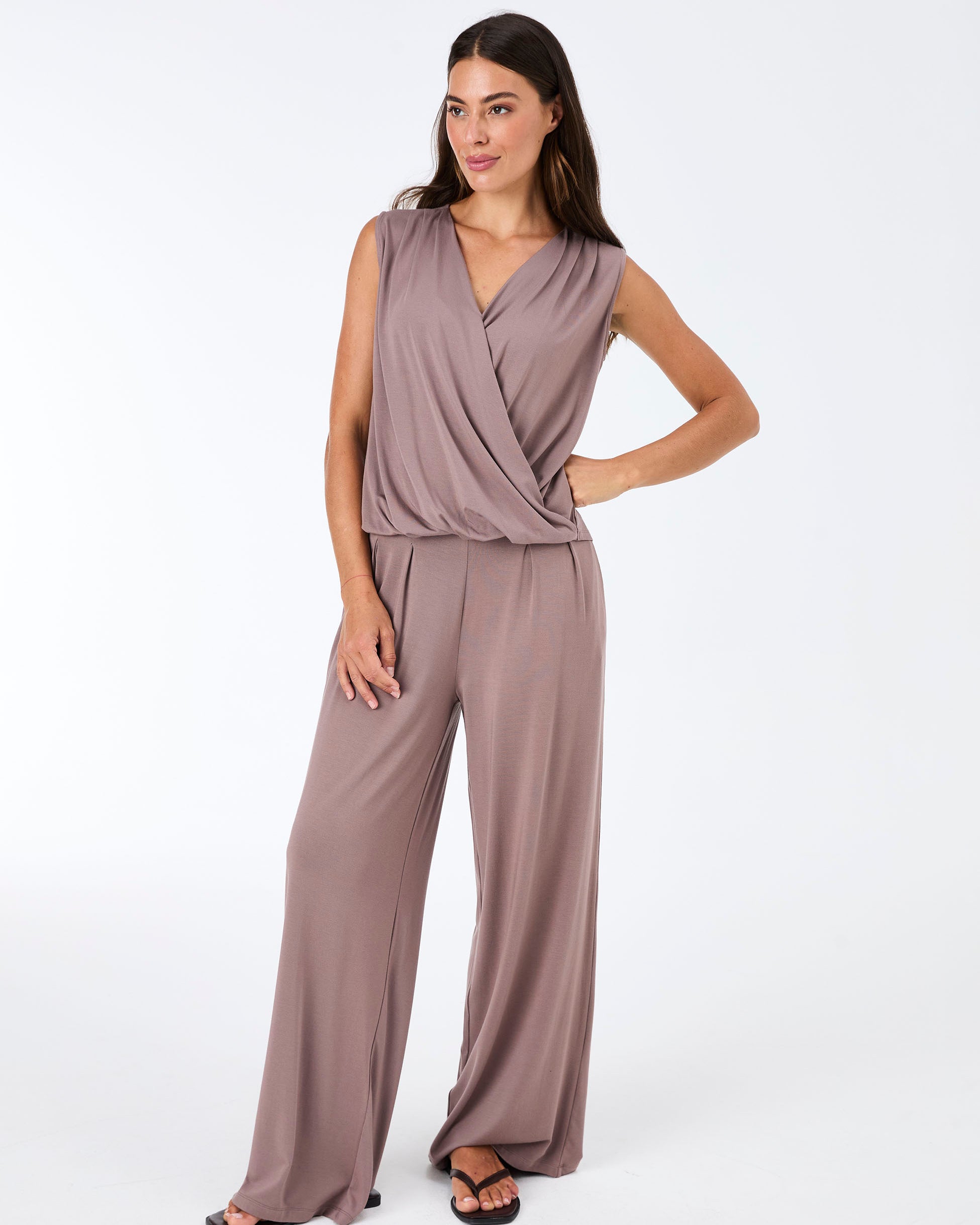 Athena Drape Top - Taupe