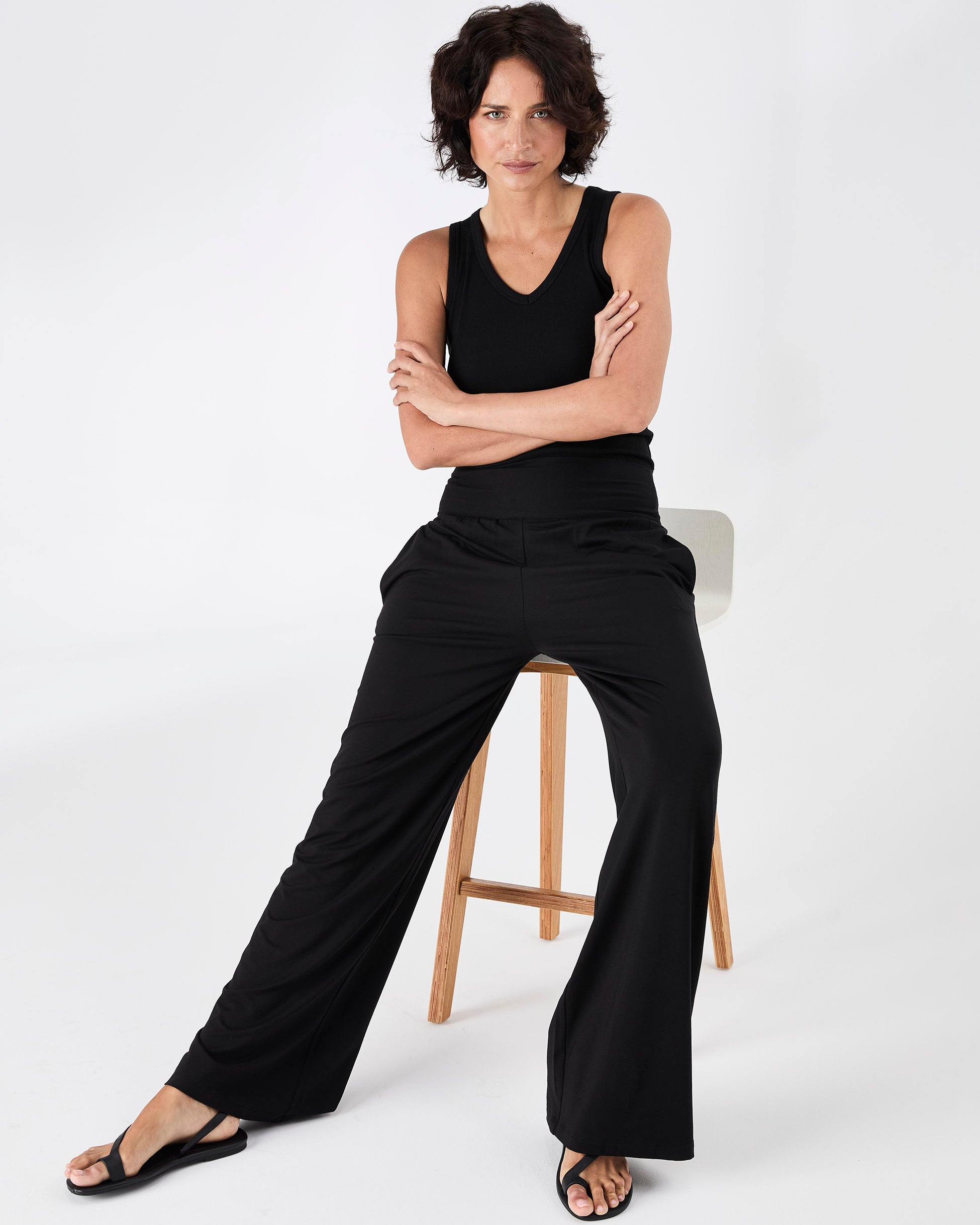 Nomad Modal Wide Leg Pant - Black