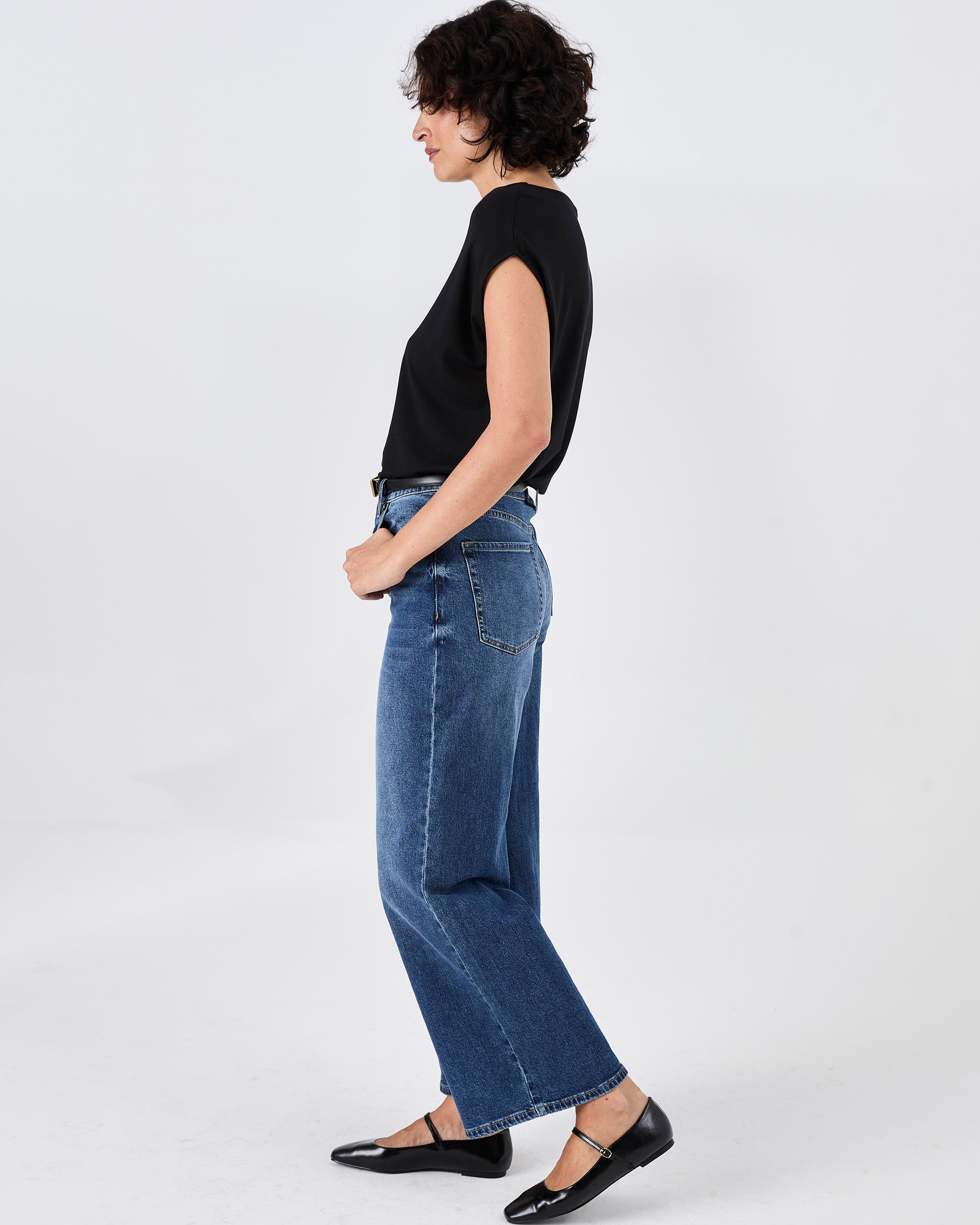 Modal Luxe Layer Tee - Black