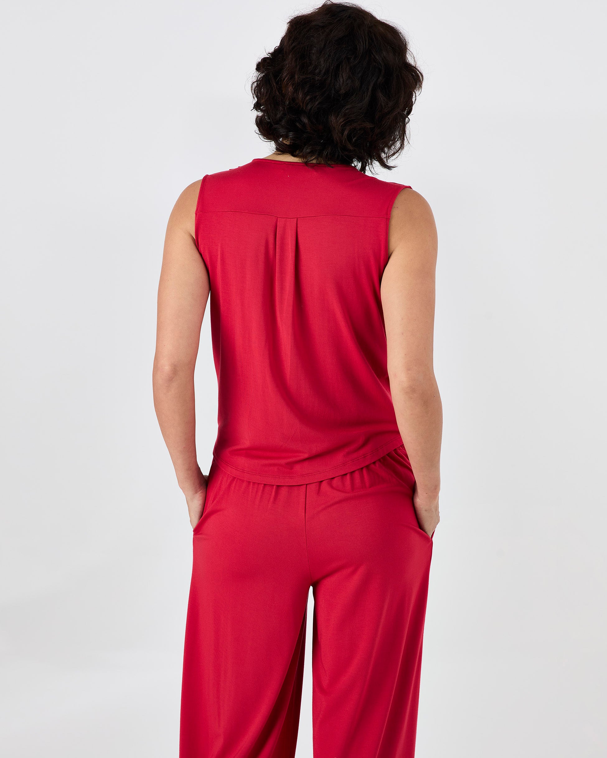 Athena Drape Top - Cherry