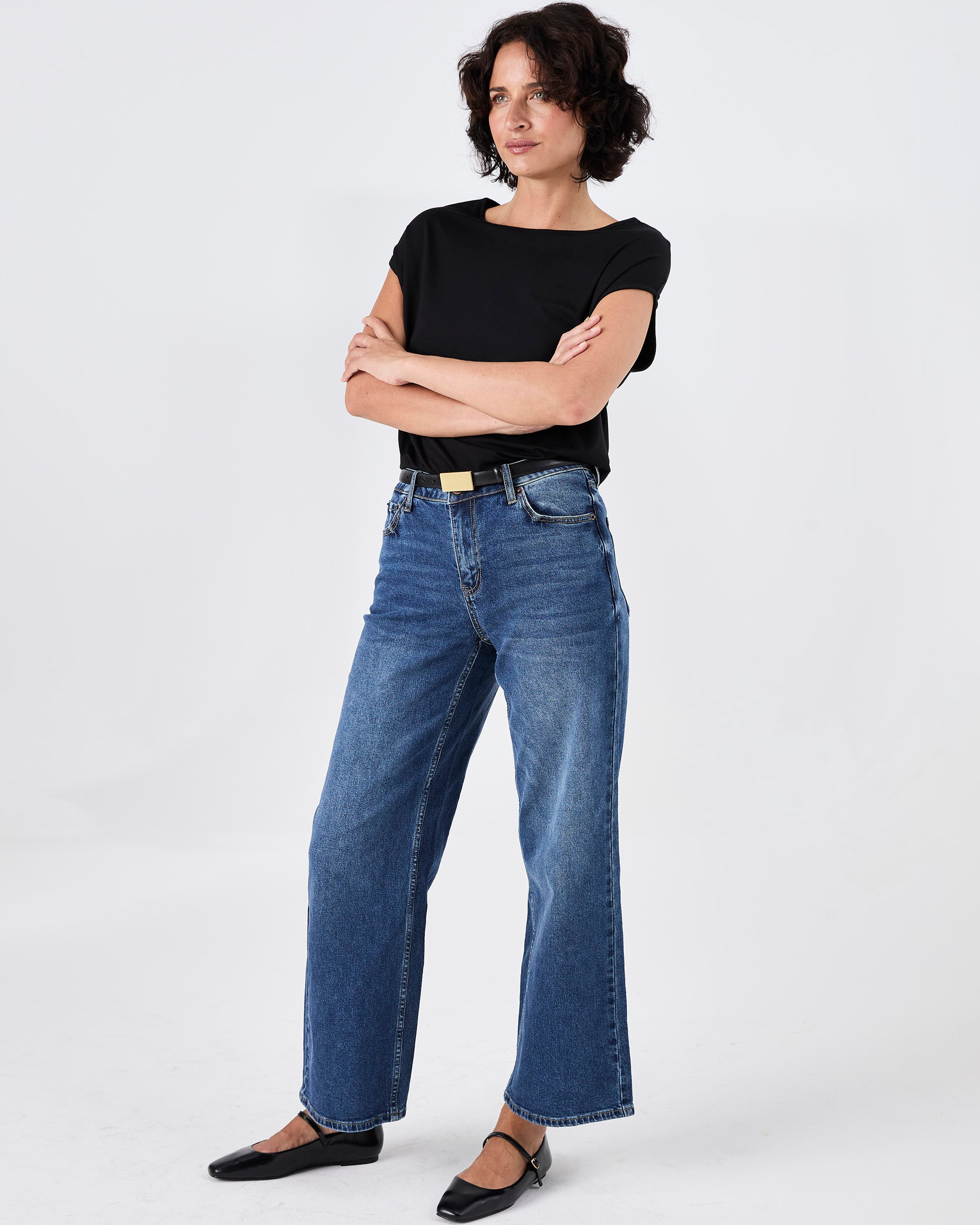 Modal Luxe Layer Tee - Black