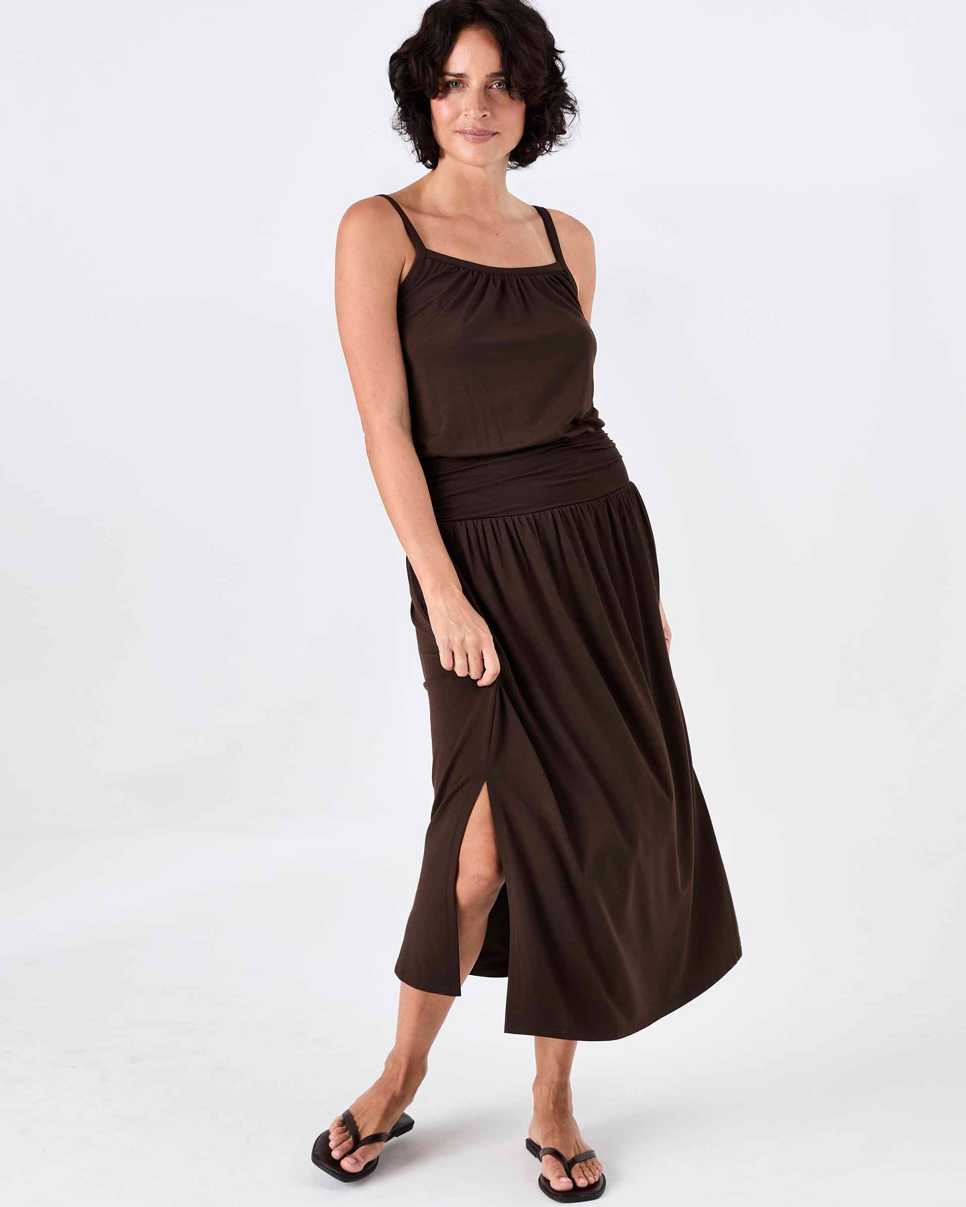 Imogen Dress - Coffee Bean