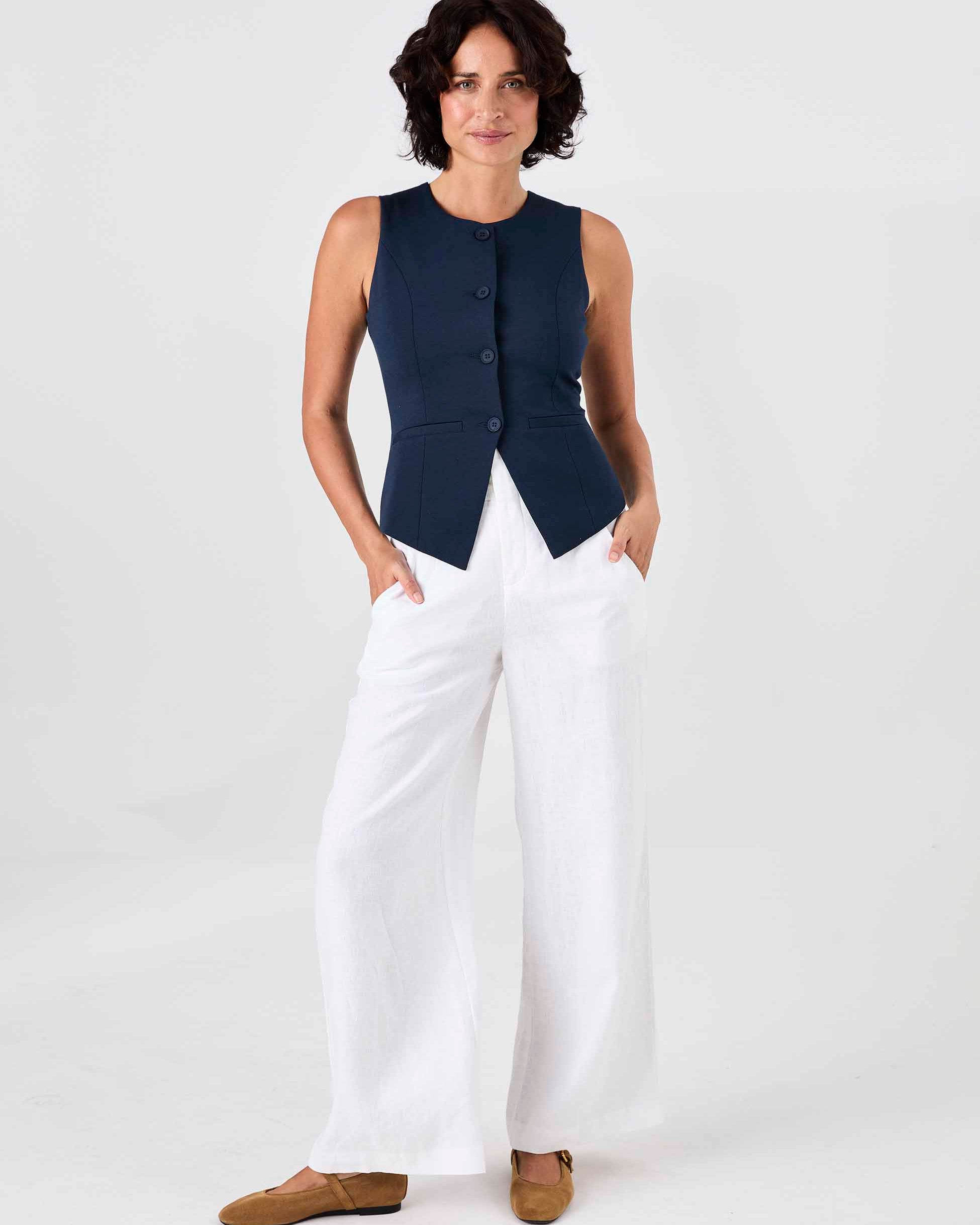 Fitted Waistcoat - Navy