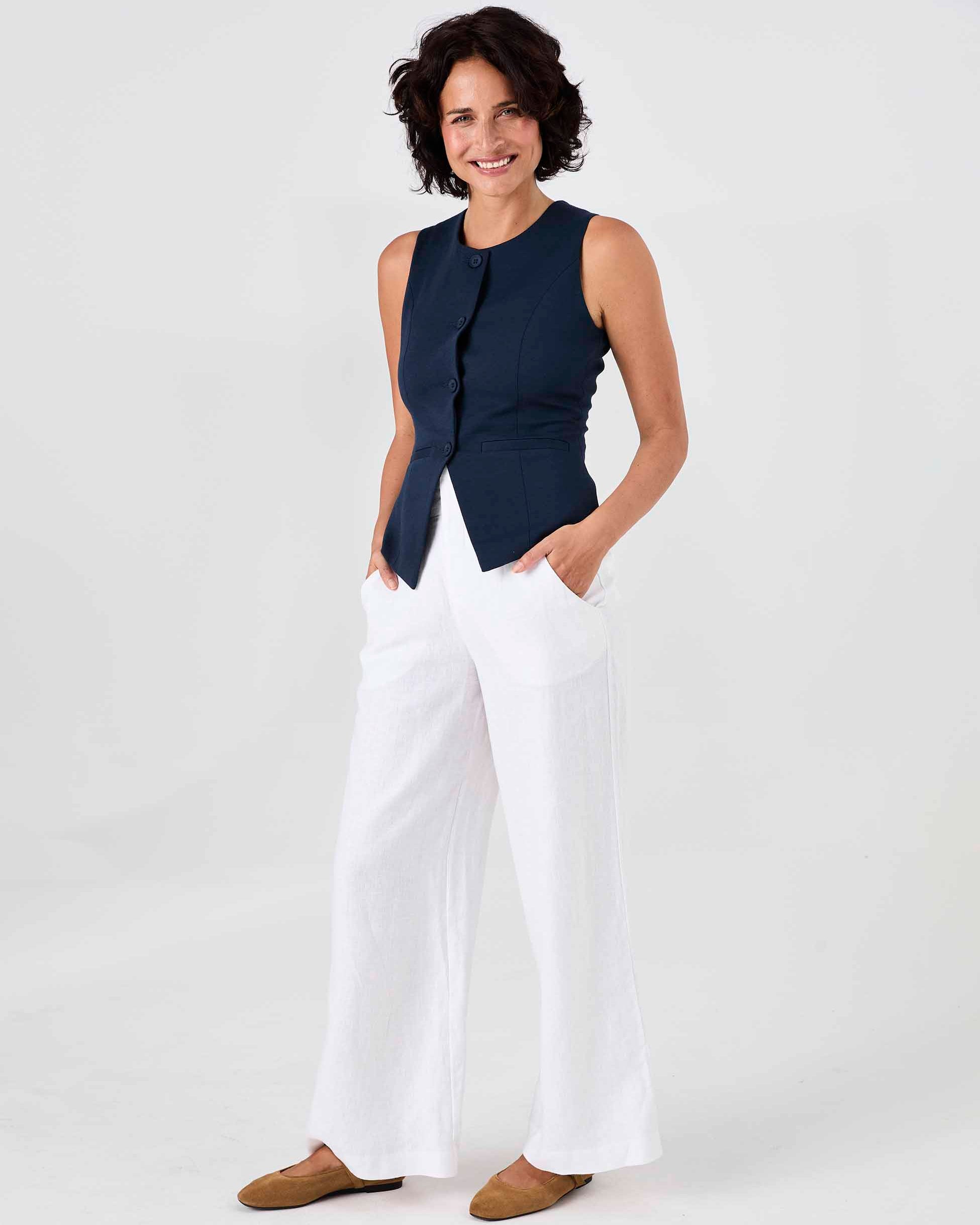 Fitted Waistcoat - Navy
