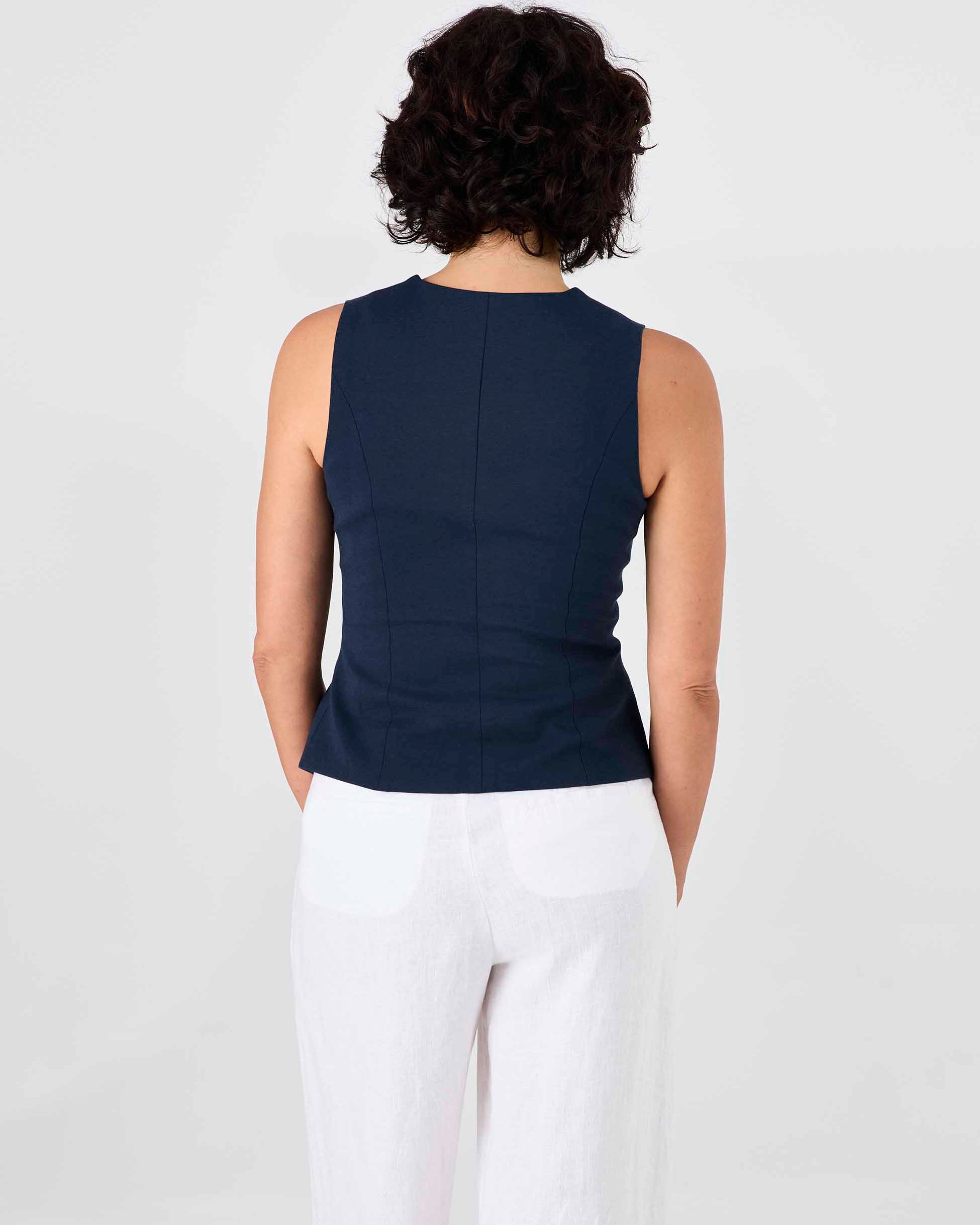 Fitted Waistcoat - Navy