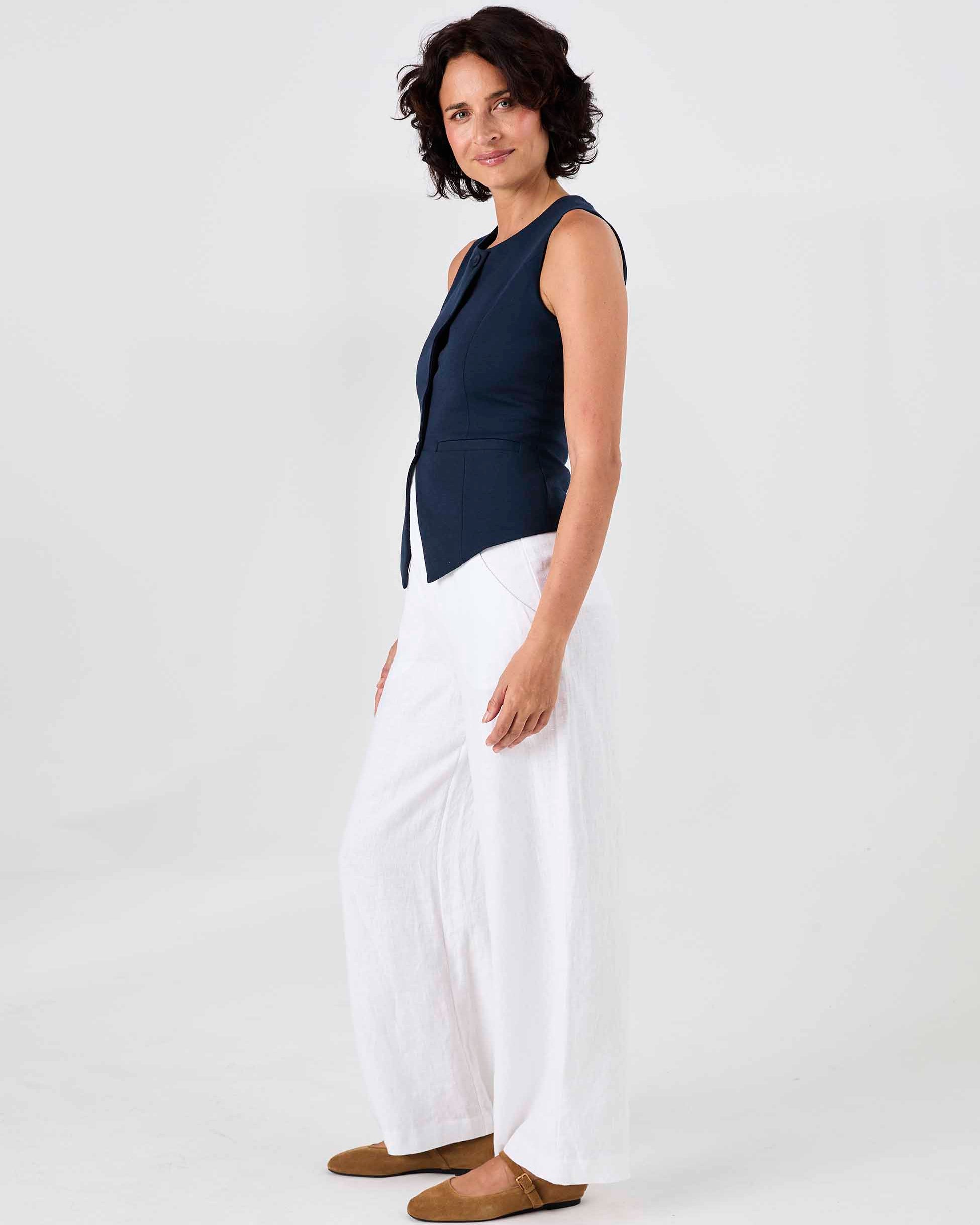 Fitted Waistcoat - Navy