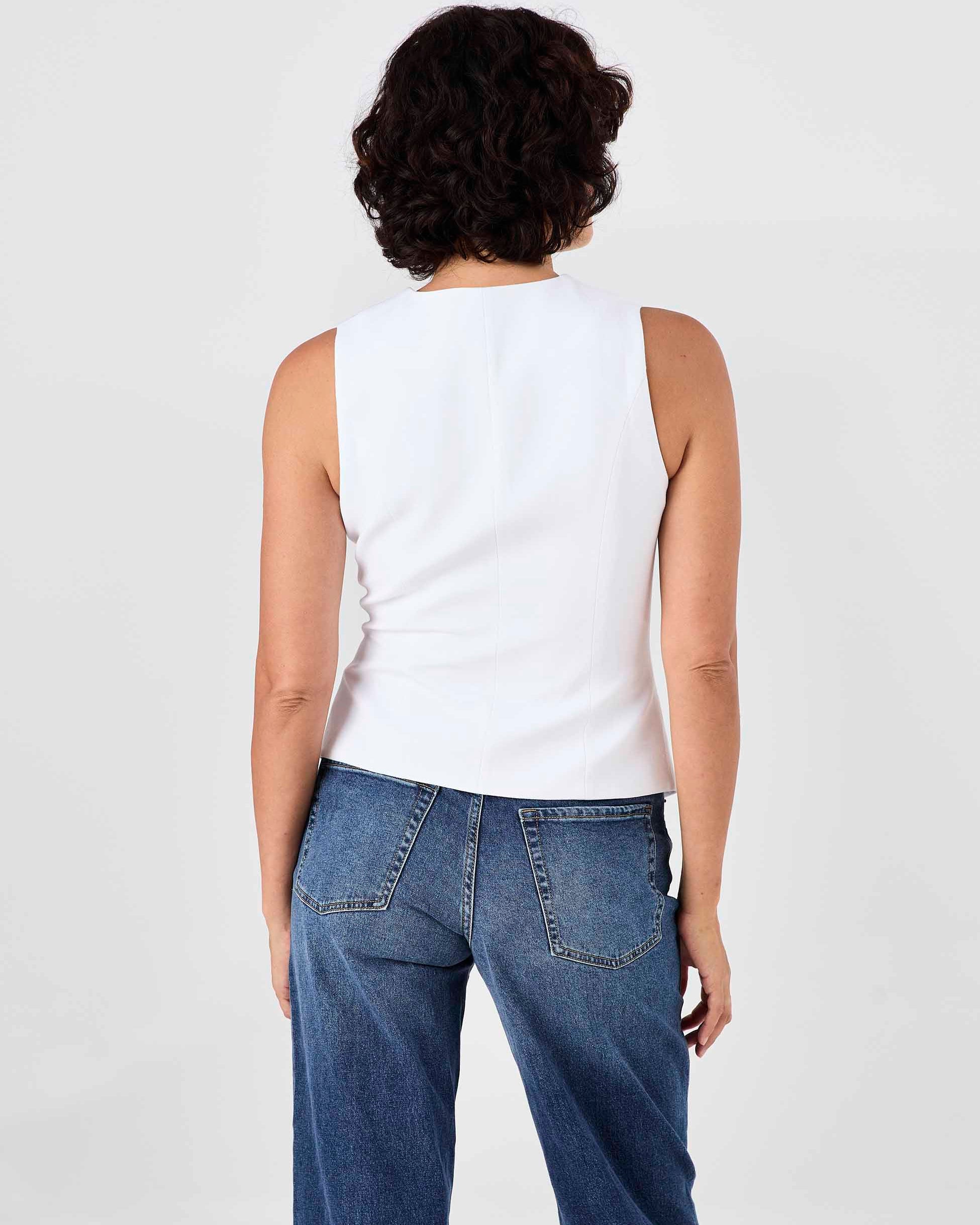 Fitted Waistcoat - White
