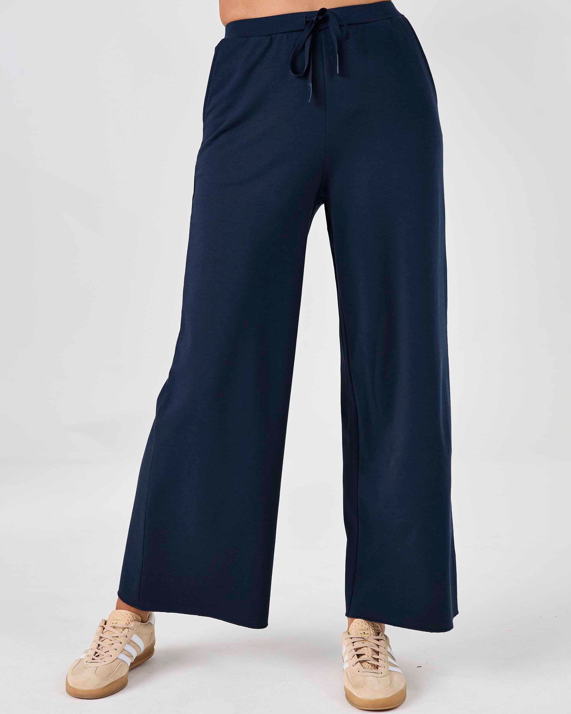 Classic Wide Leg Sweat Pants - Navy