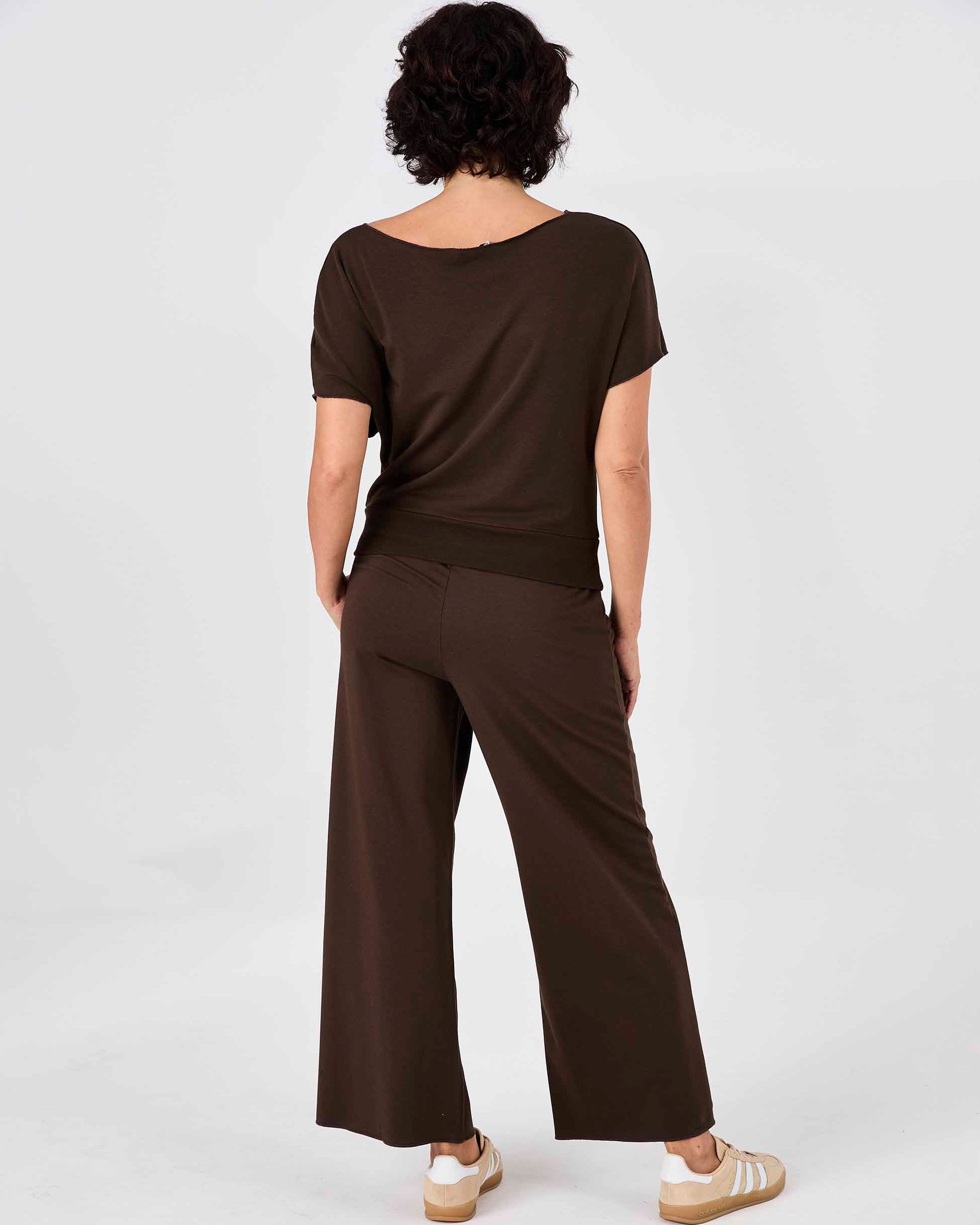Classic Wide Leg Sweat Pants - Coffee Bean