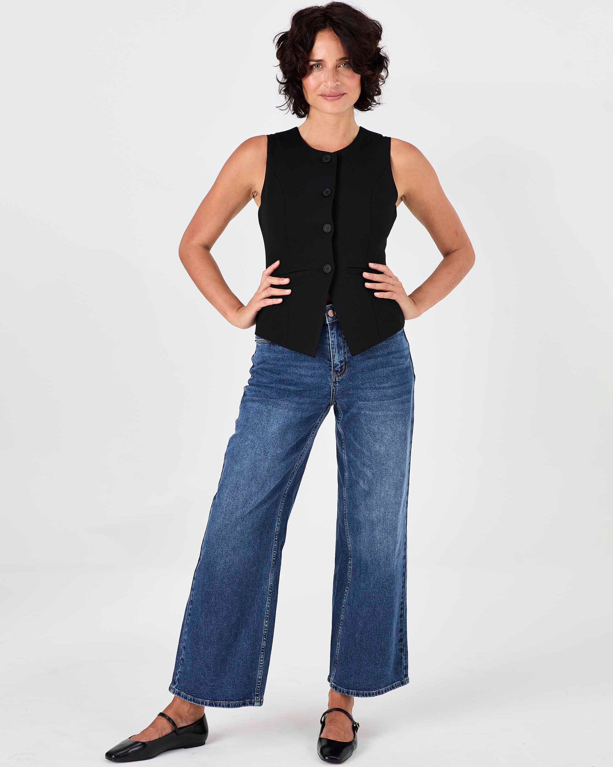 Fitted Waistcoat - Black