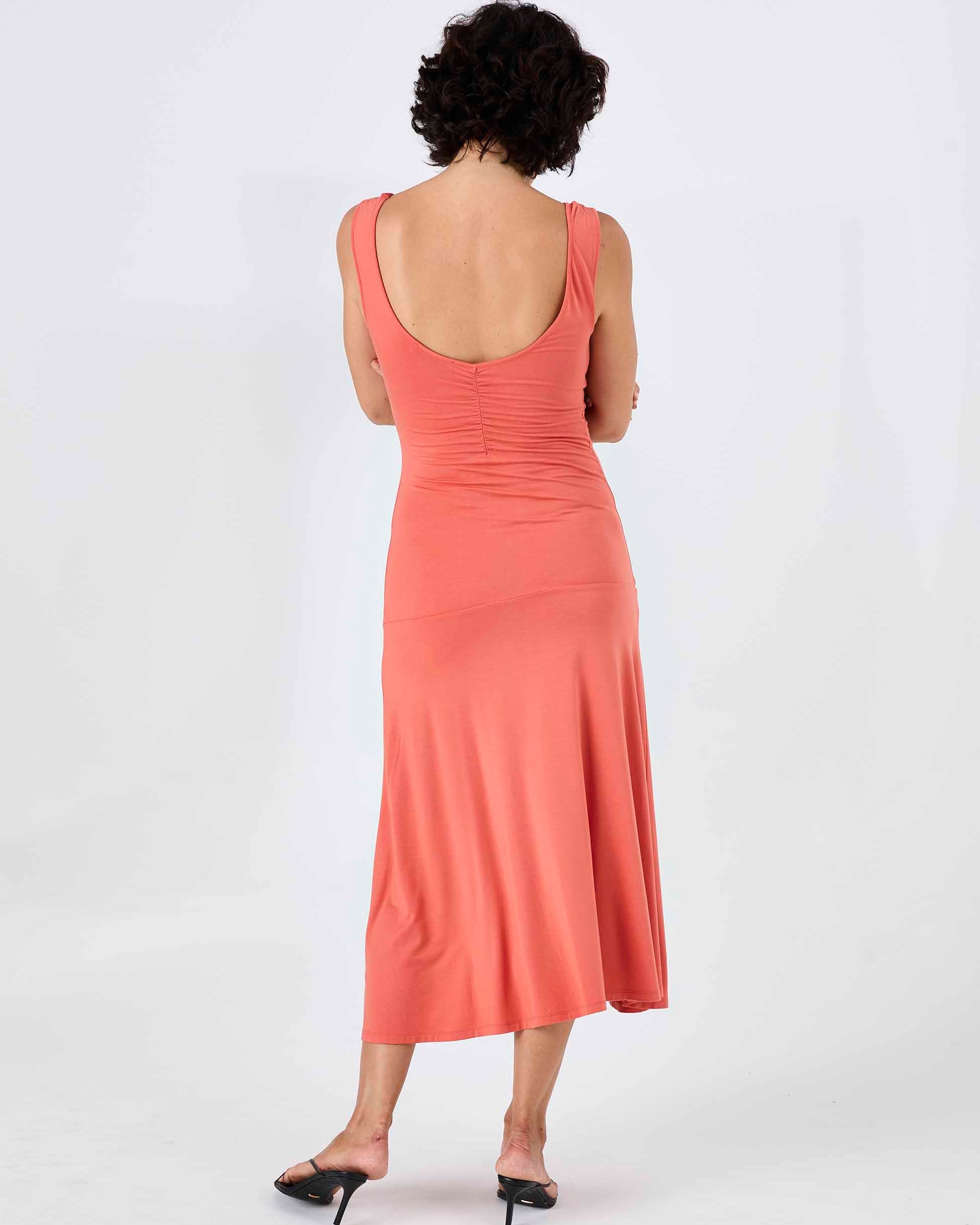 Maria Ruffle Dress - Burnt Sienna