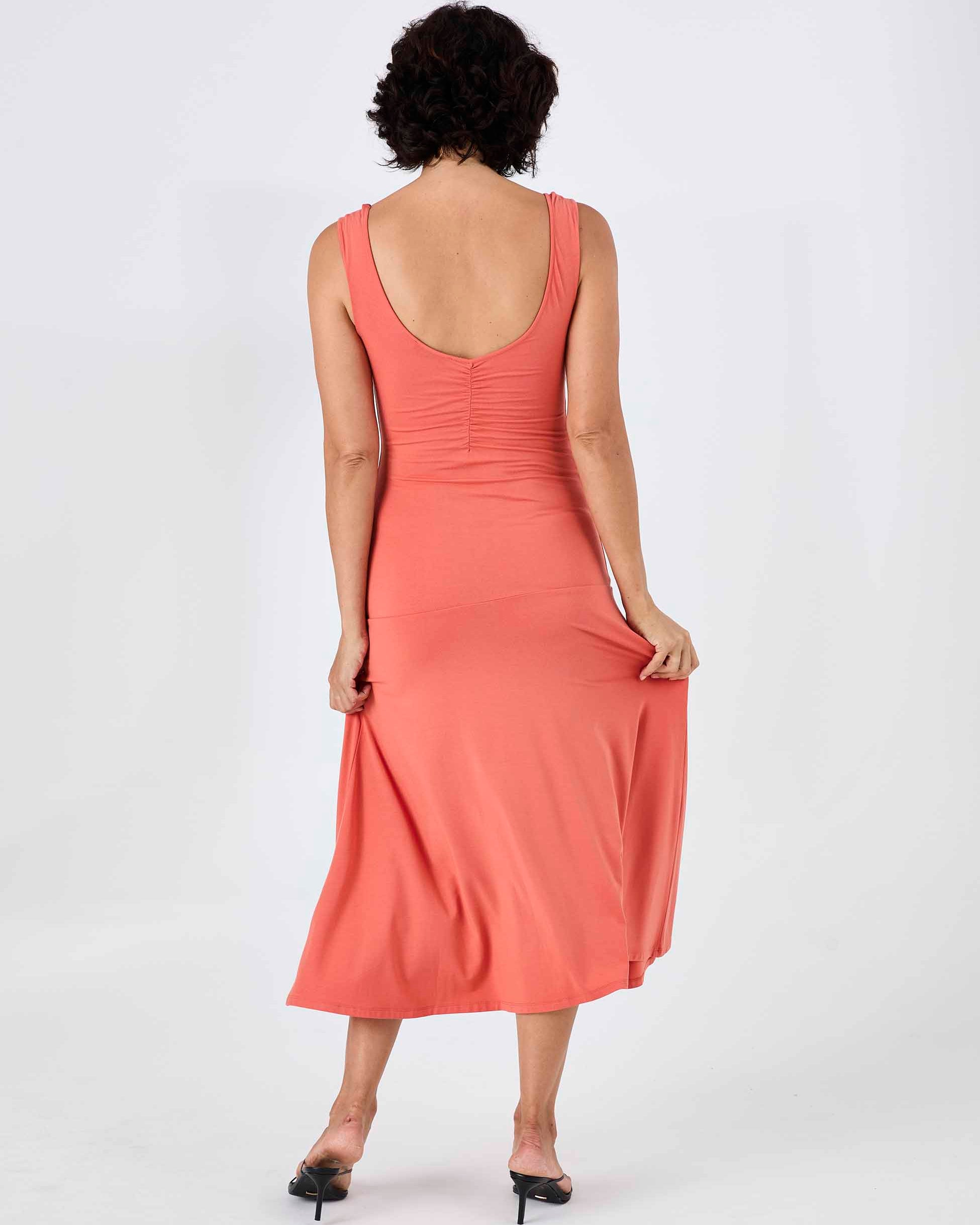 Maria Ruffle Dress - Burnt Sienna