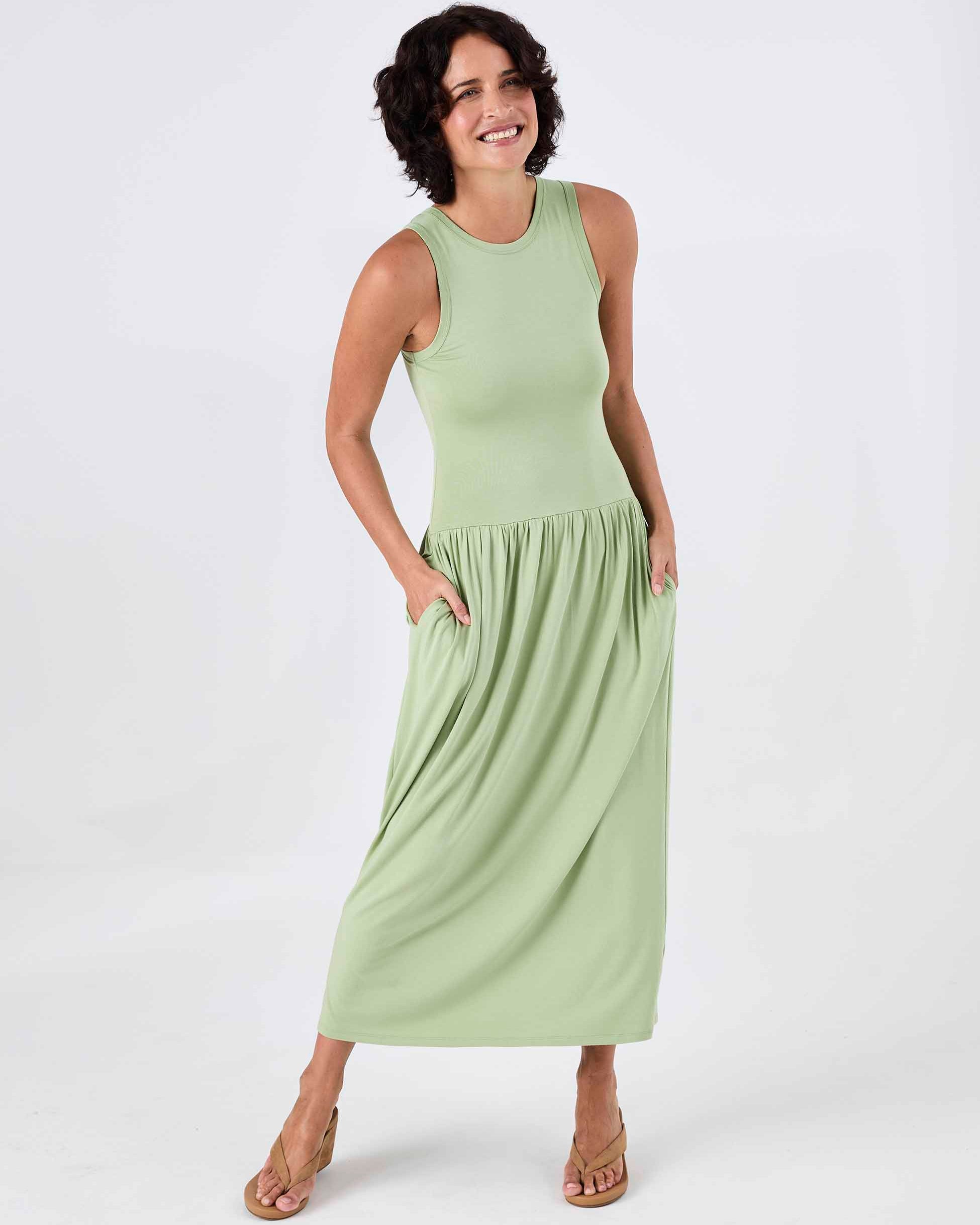 Essential Maxi Dress - Matcha Green