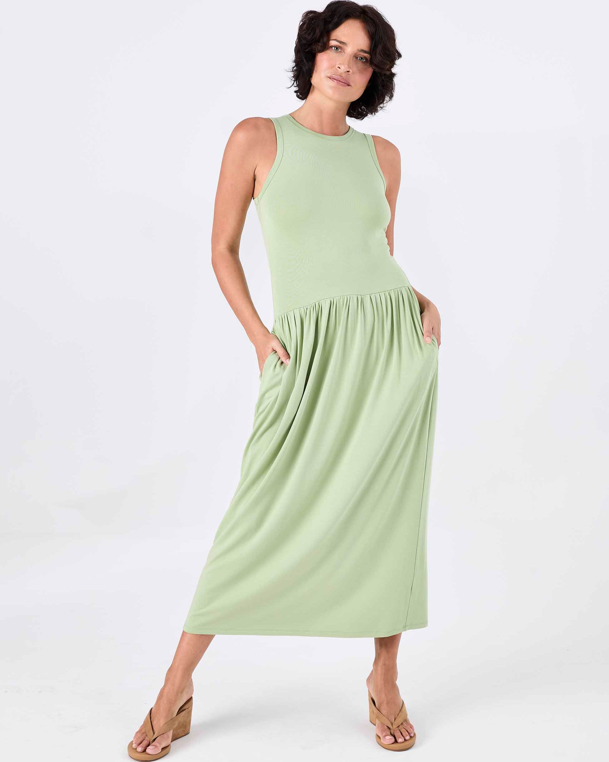 Essential Maxi Dress - Matcha Green