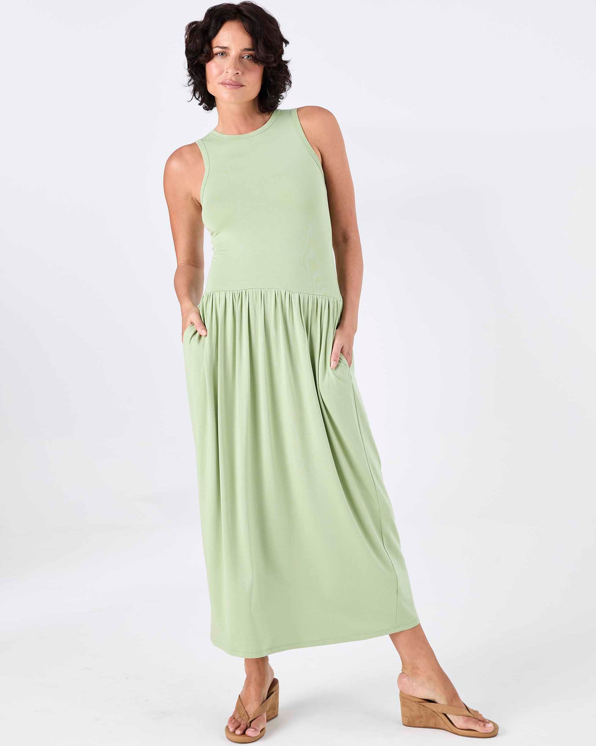 Essential Maxi Dress - Matcha Green