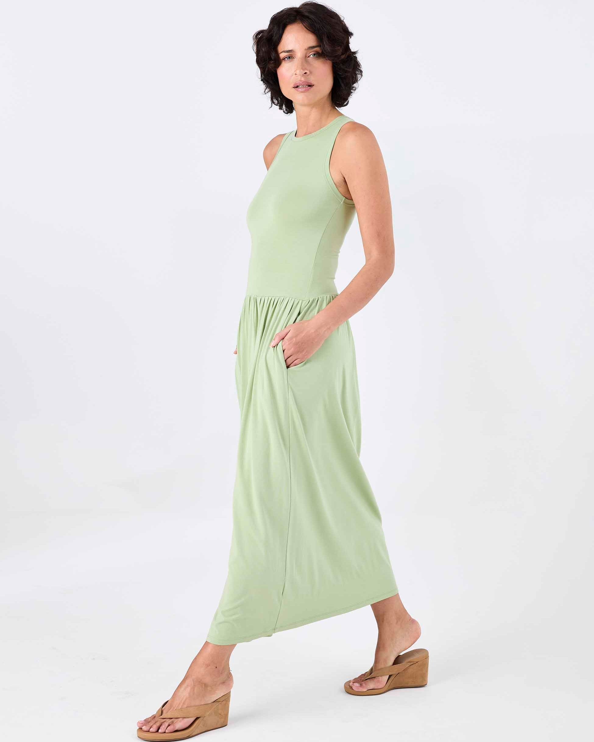 Essential Maxi Dress - Matcha Green
