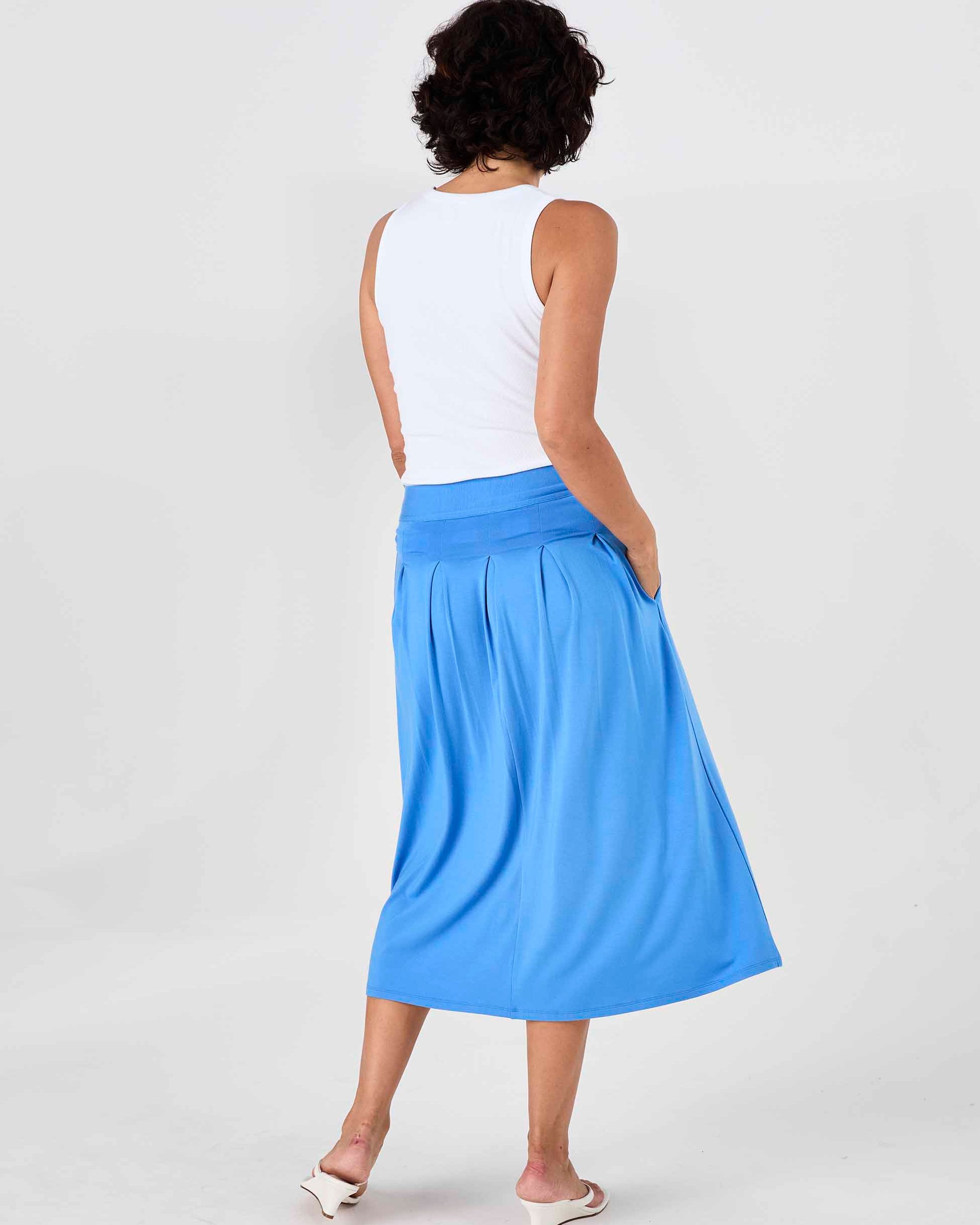 Pleat Skirt - Cobalt