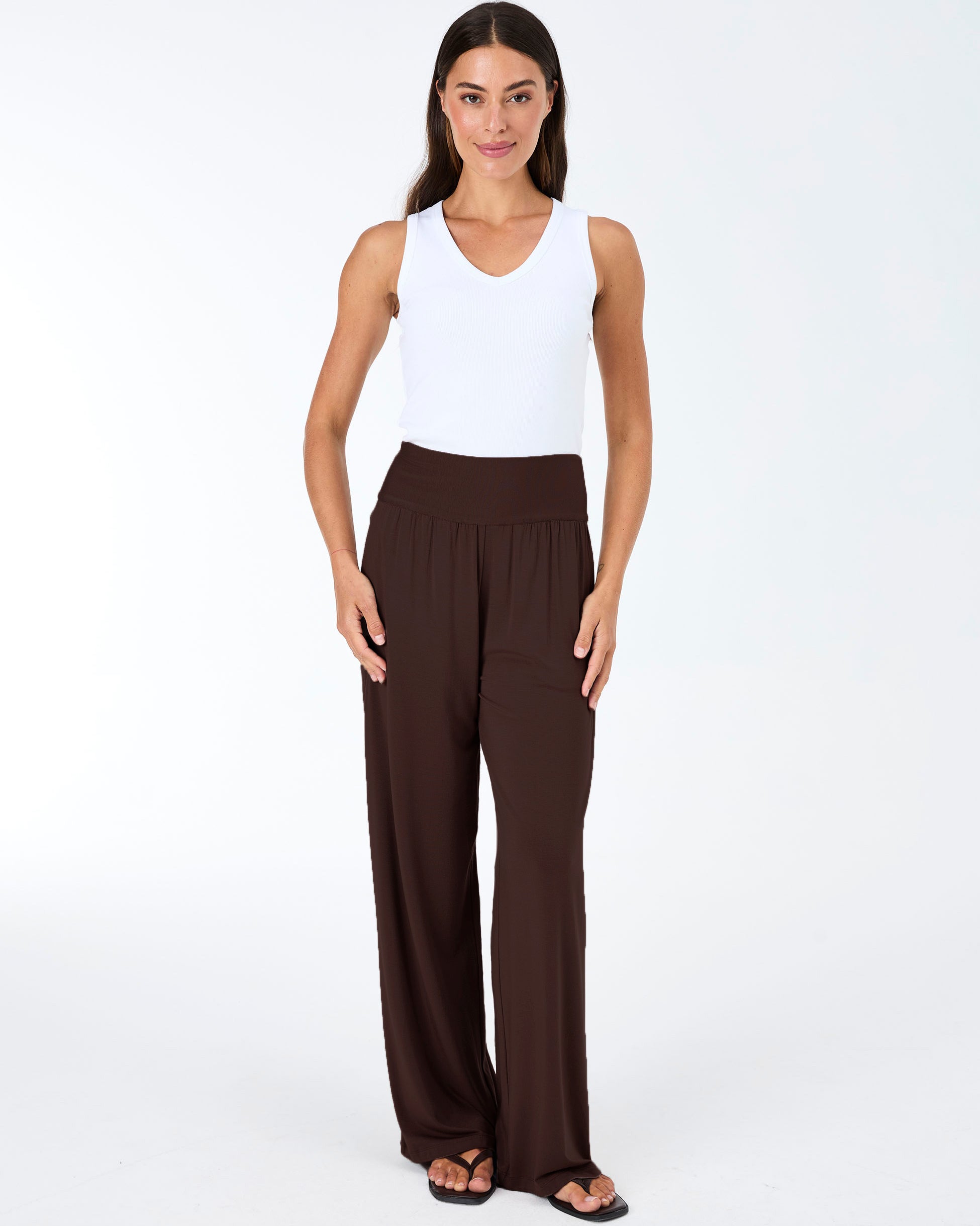 Nomad Modal Wide Leg Pant - Coffee Bean