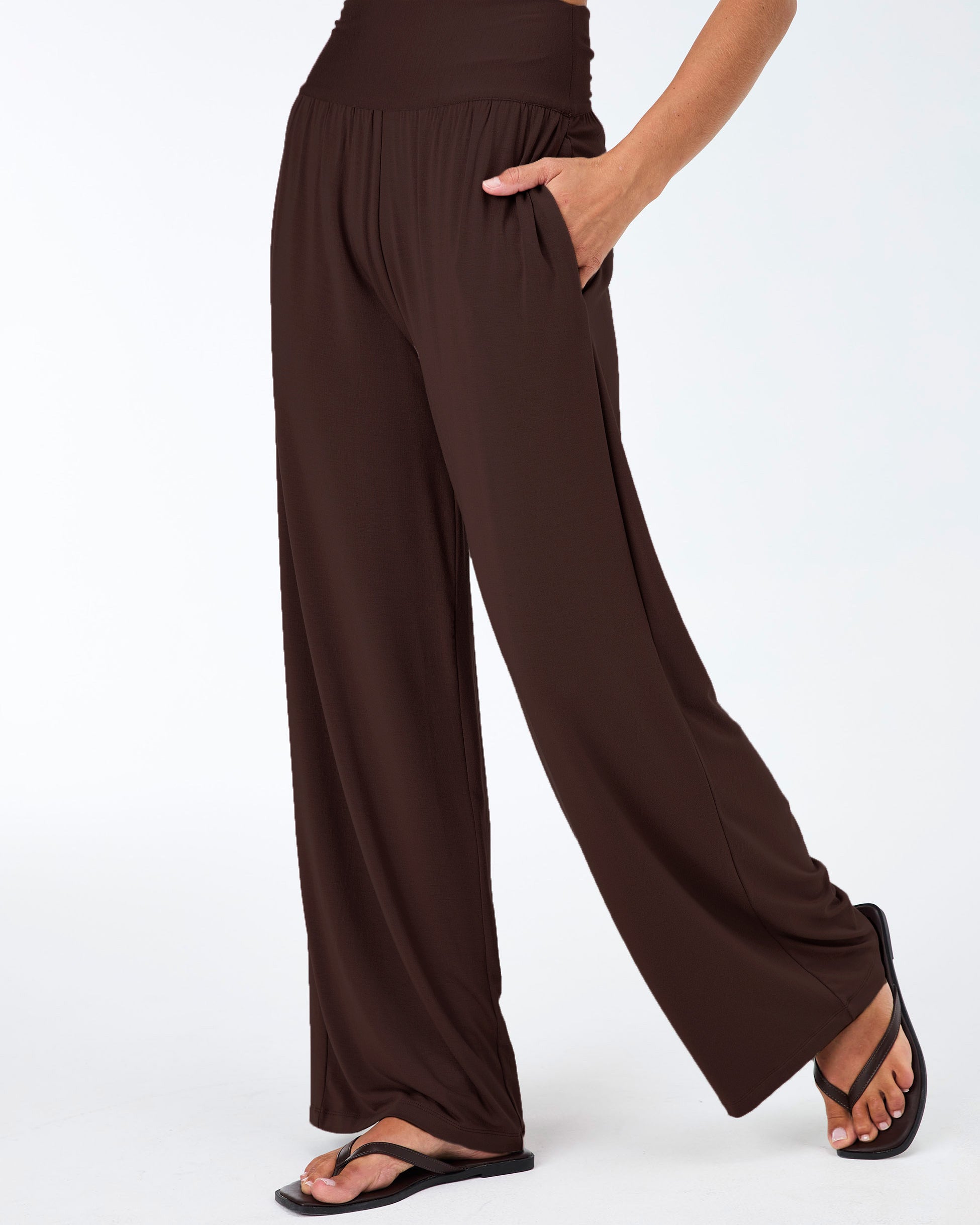 Nomad Modal Wide Leg Pant - Coffee Bean