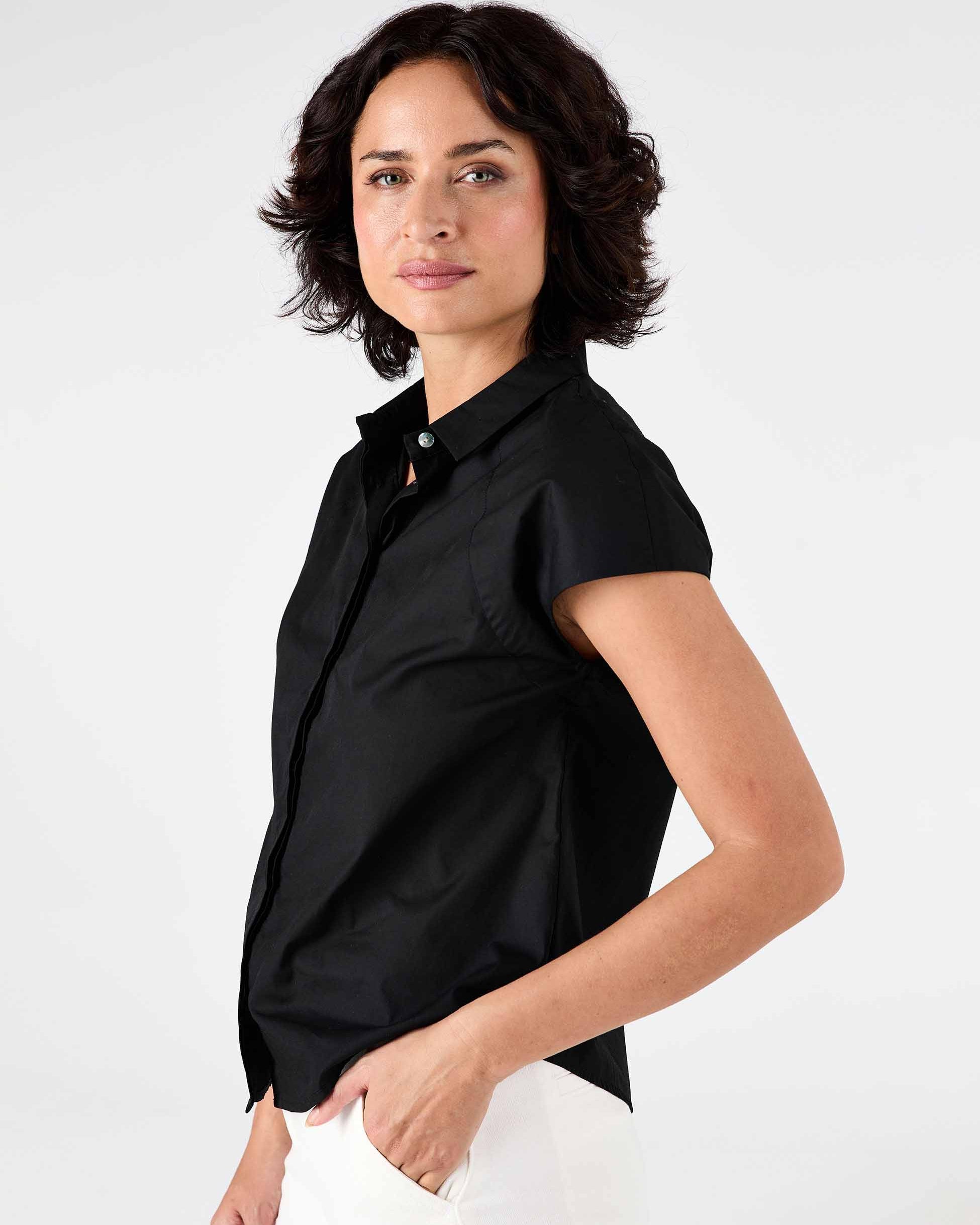 Laurel Poplin Shirt - Black