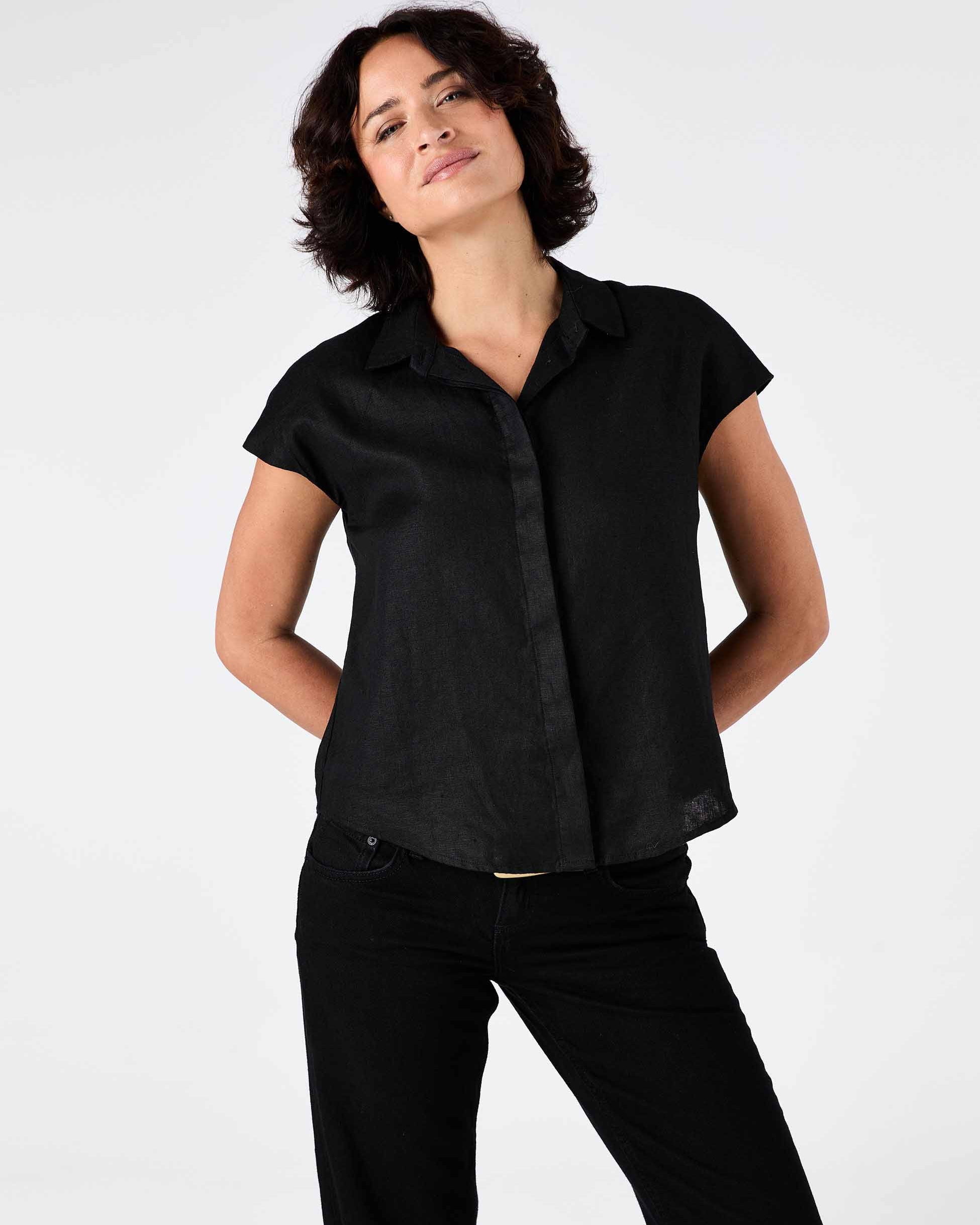 Laurel Linen Shirt - Black