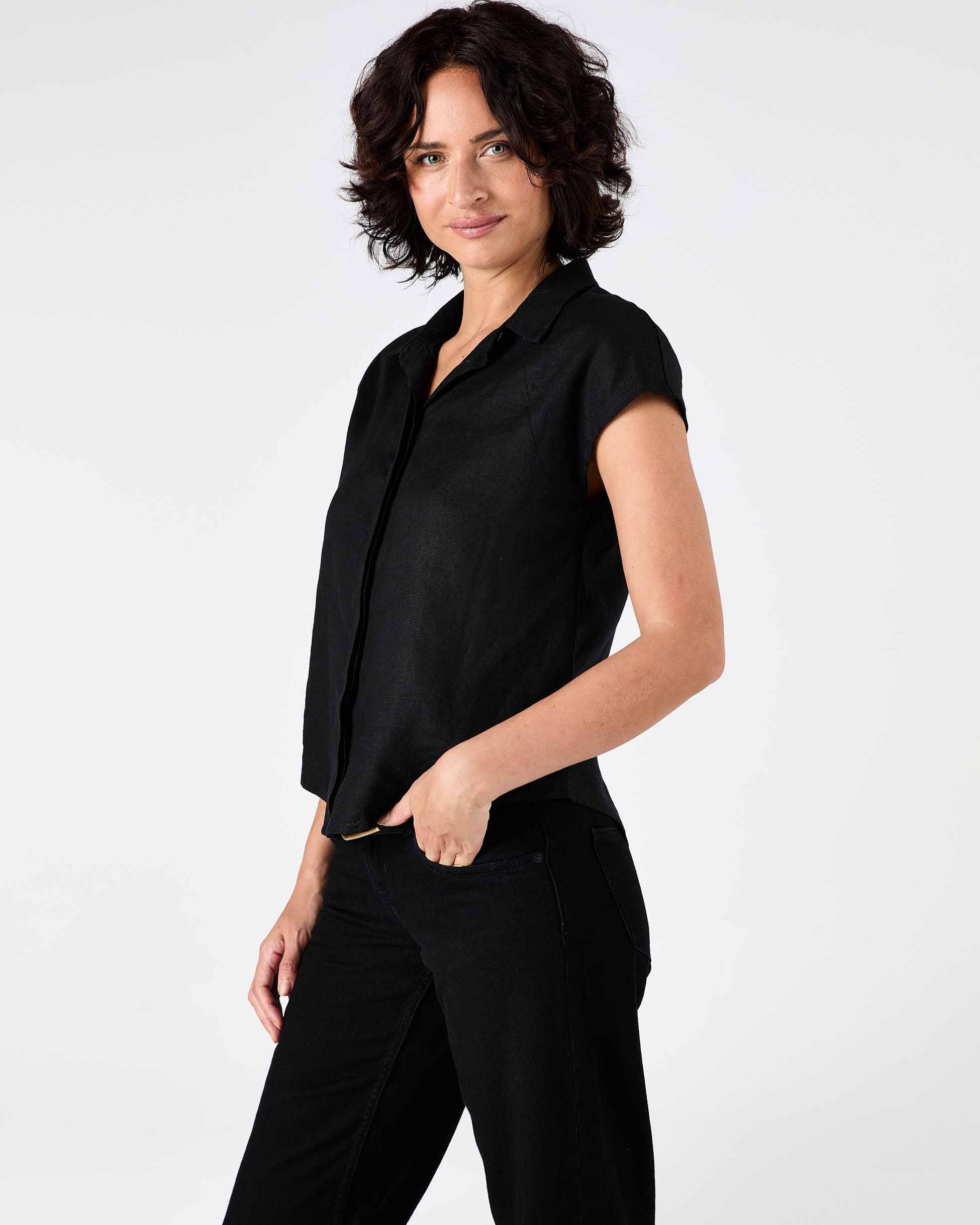 Laurel Linen Shirt - Black