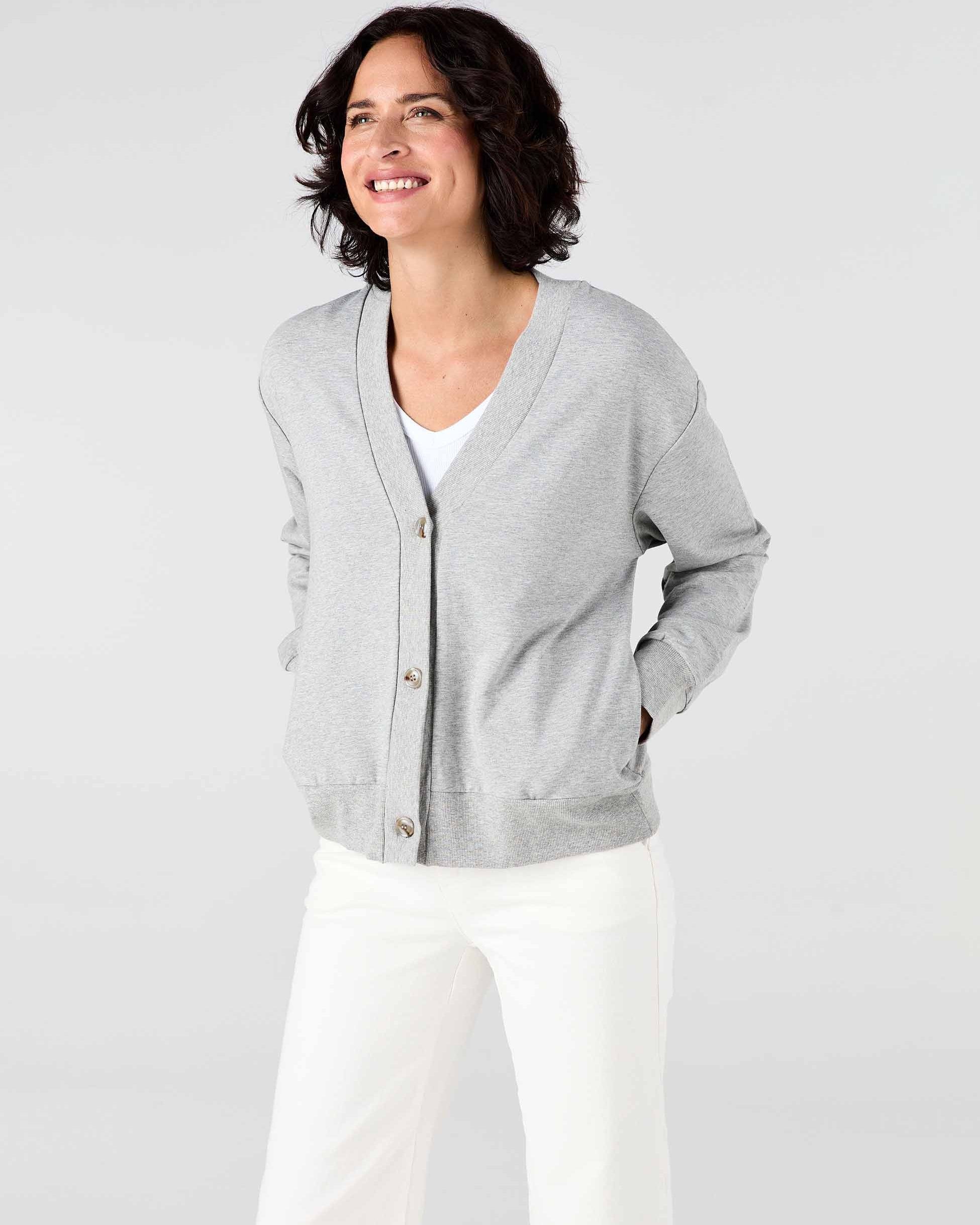 Leighton Sweat Top - Grey Marl