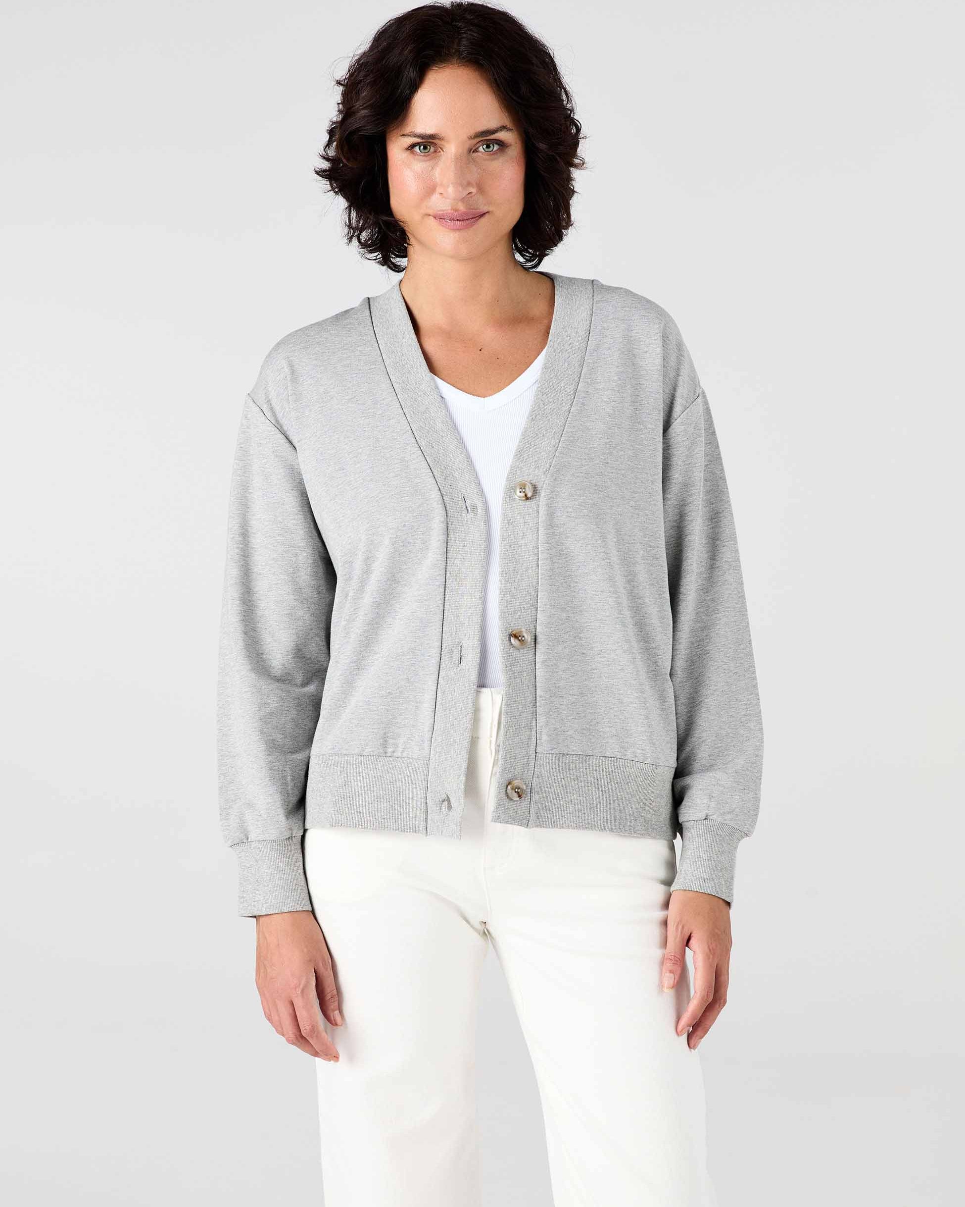 Leighton Sweat Top - Grey Marl
