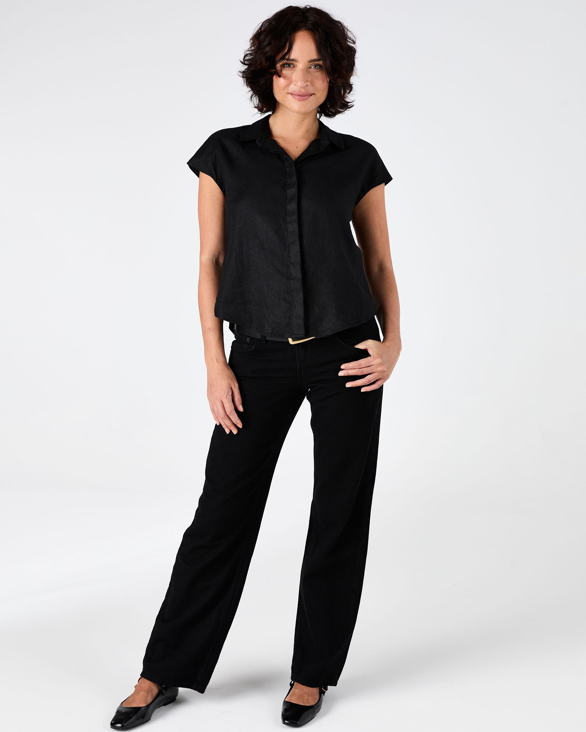 Laurel Linen Shirt - Black
