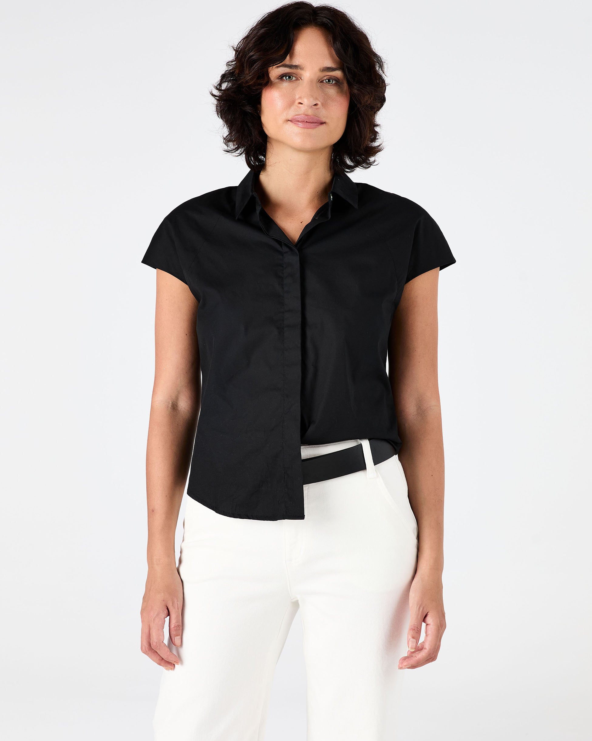 Laurel Poplin Shirt - Black