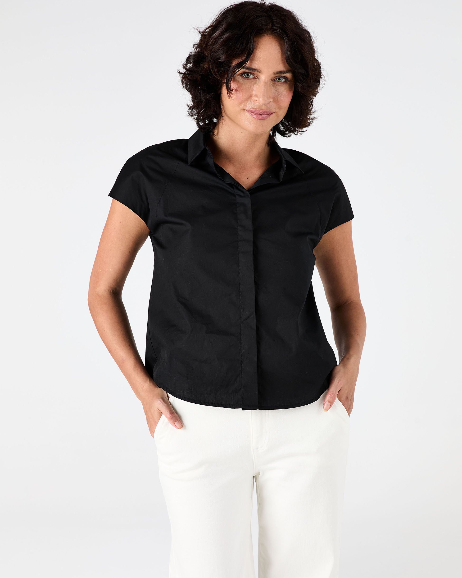 Laurel Poplin Shirt - Black