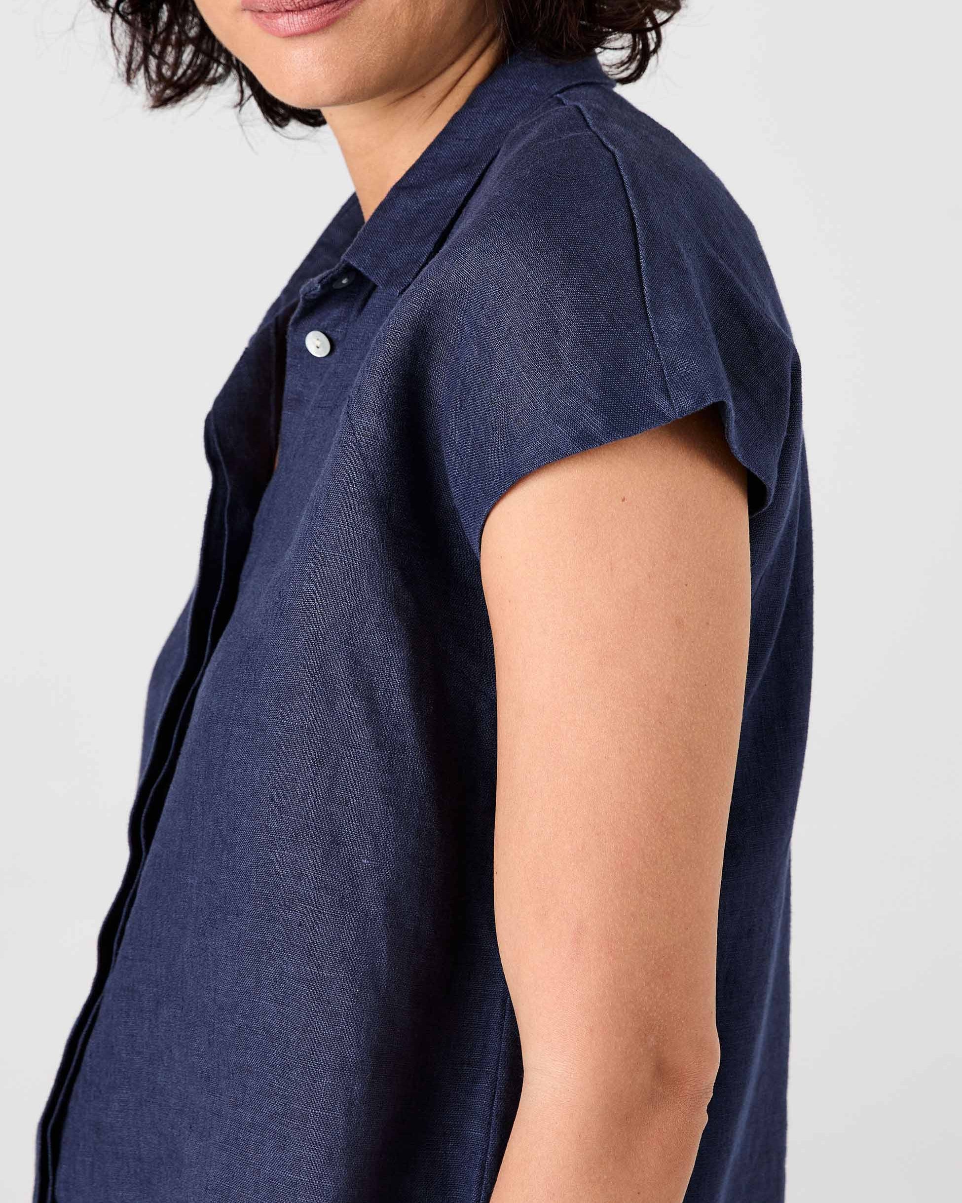 Laurel Linen Shirt - Navy