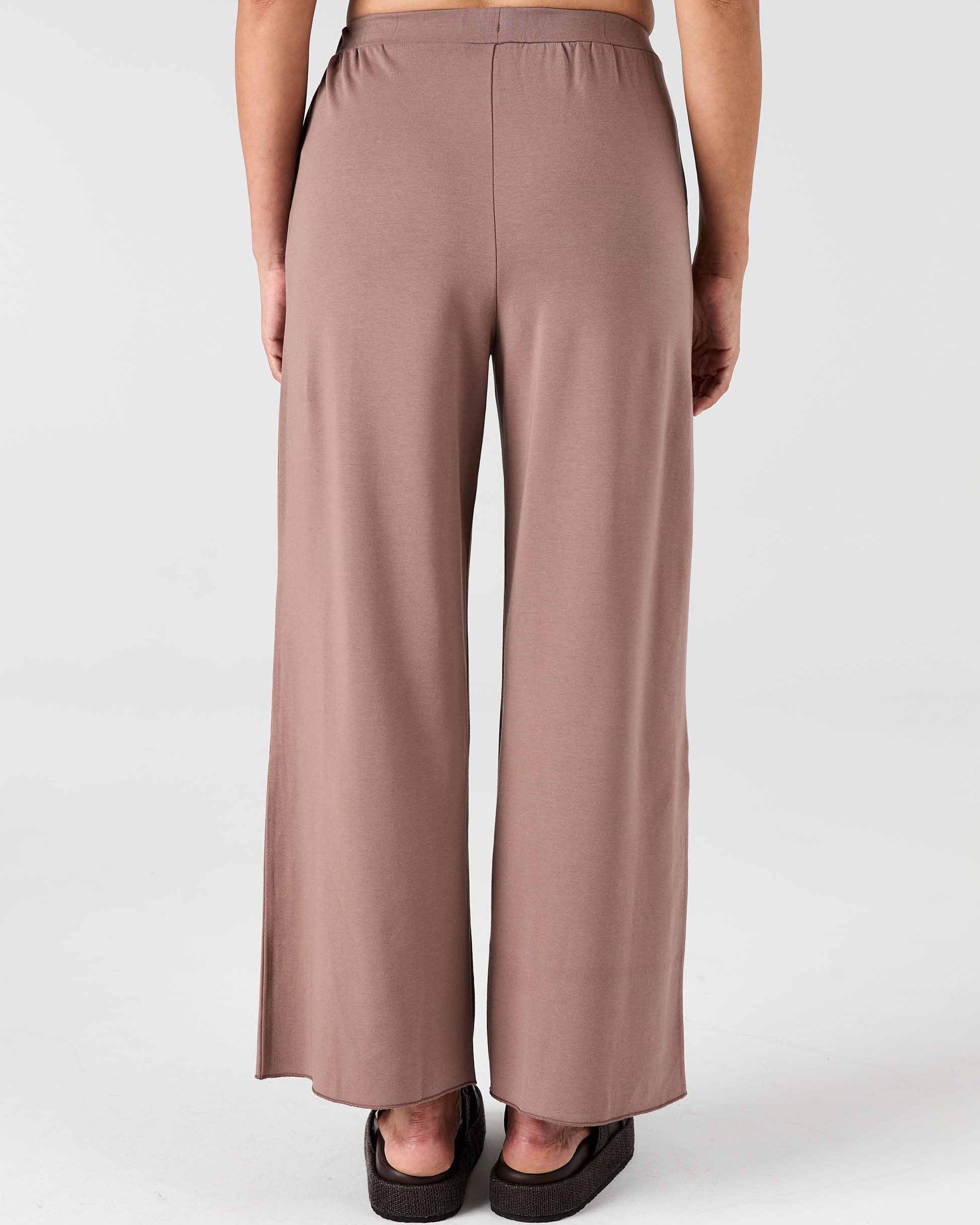 Classic Wide Leg Sweat Pants - Taupe