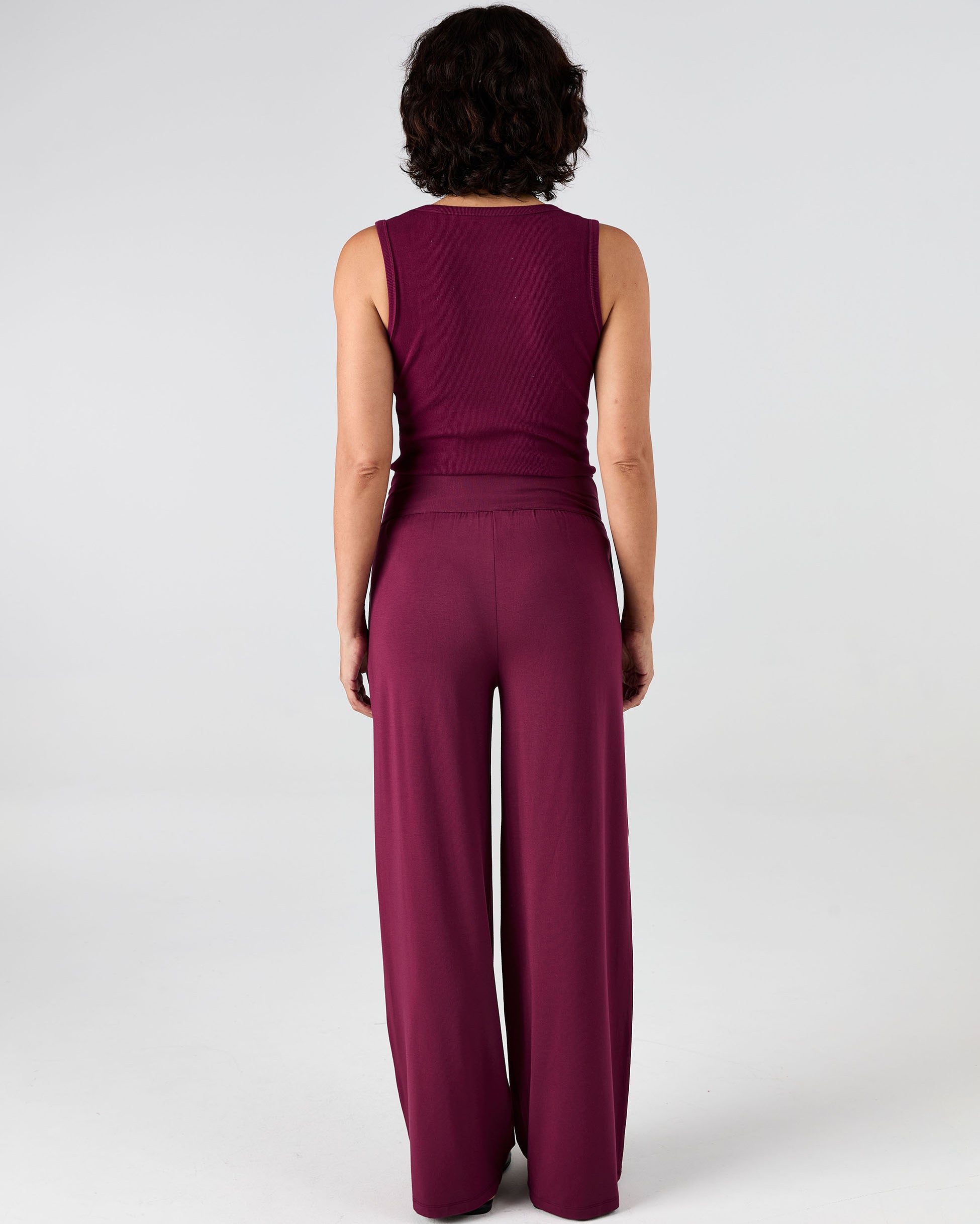 Nomad Modal Wide Leg Pant - Ruby