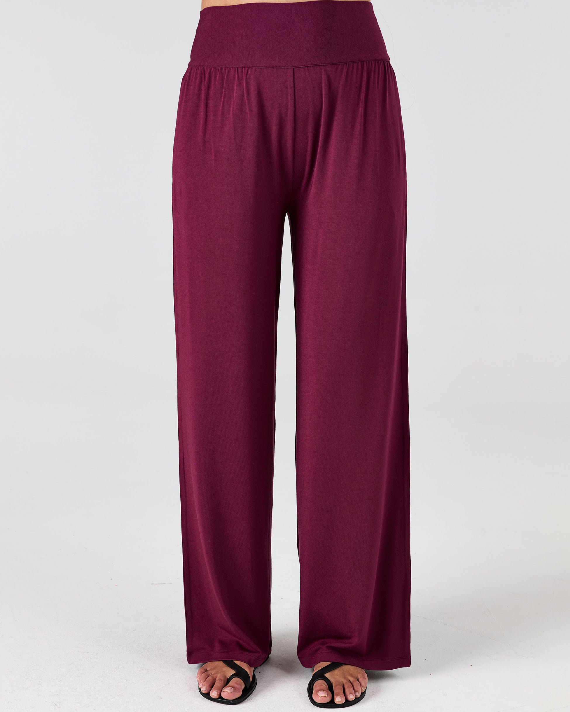 Nomad Modal Wide Leg Pant - Ruby